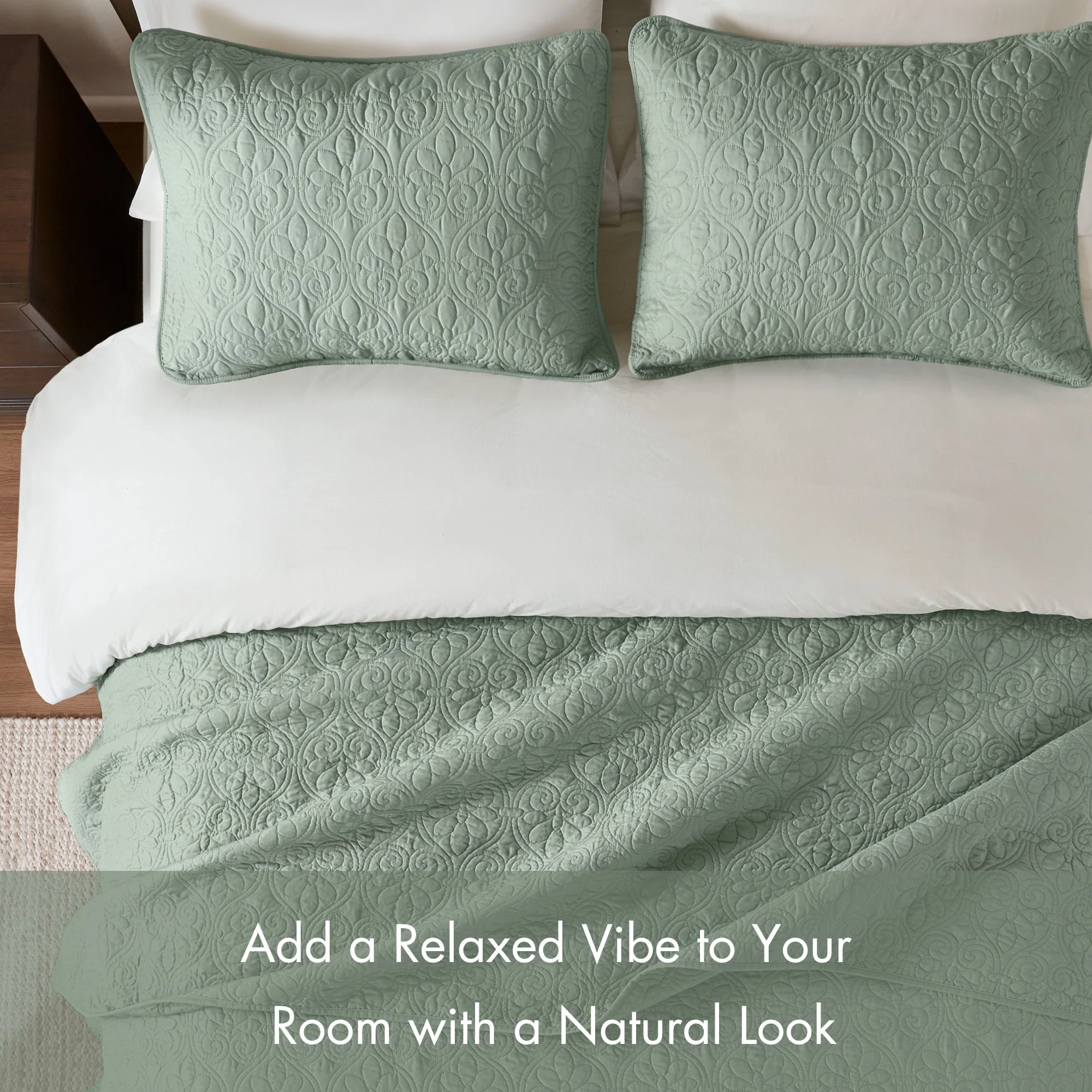 Quebec - Reversible Coverlet Set - Seafoam - Image 2