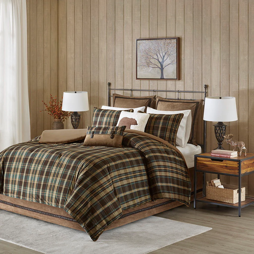 Hadley Plaid - Queen Oversized Cozy Spun Comforter Set - Multi