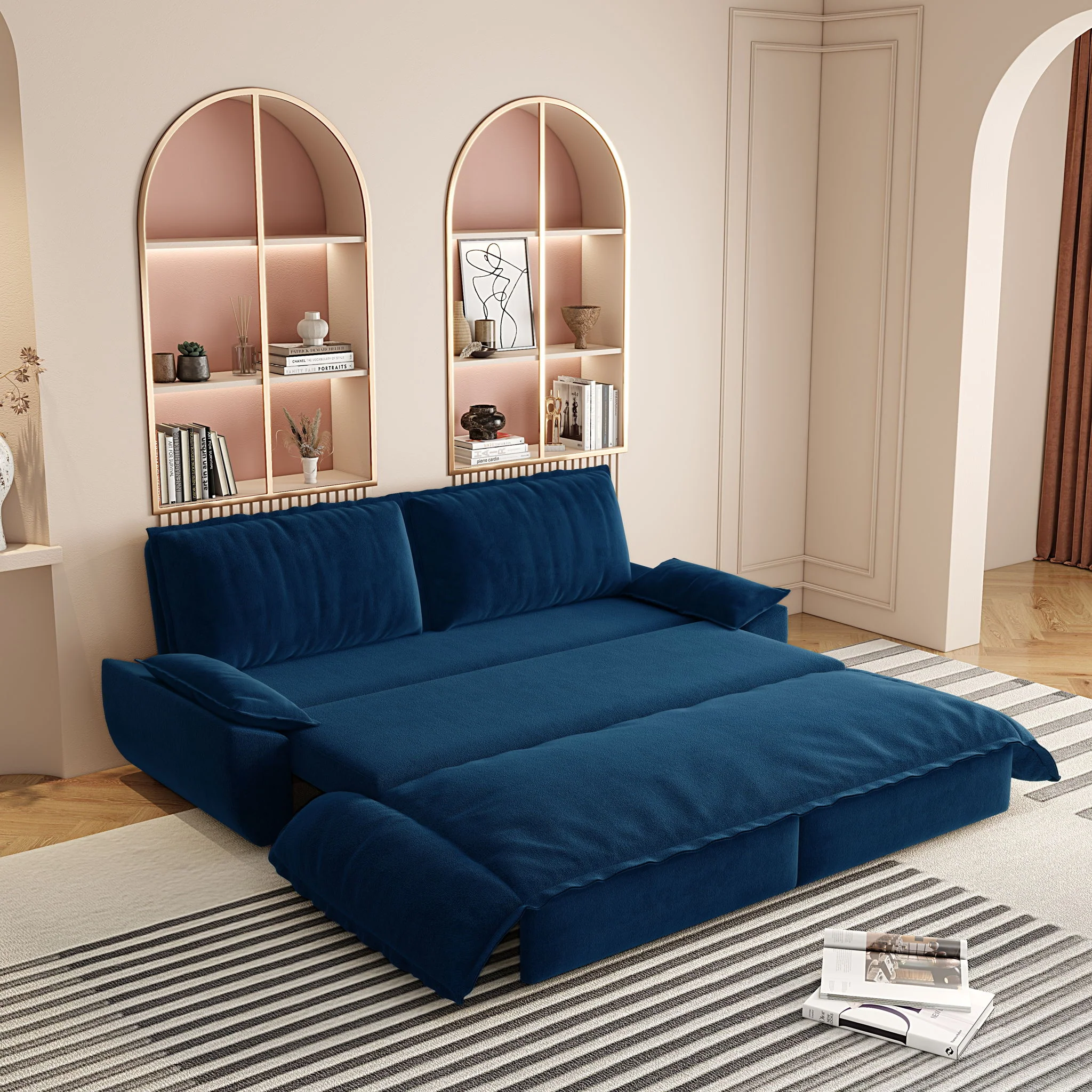 Queen Pull Out Bed, 3 In 1 Convertible Sleeper Sofa - Image 10