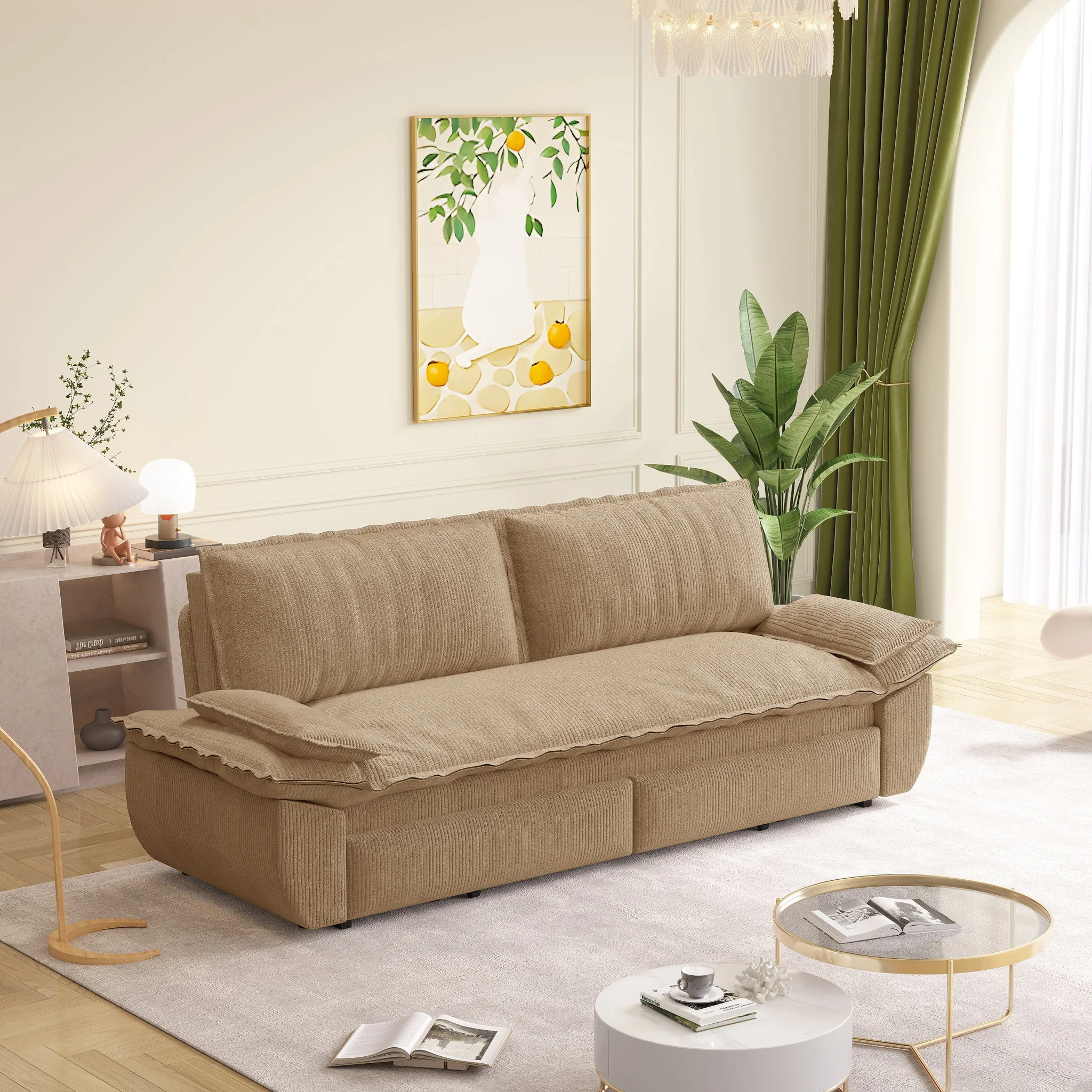 Queen Pull Out Bed, 3 In 1 Convertible Sleeper Sofa - Image 13