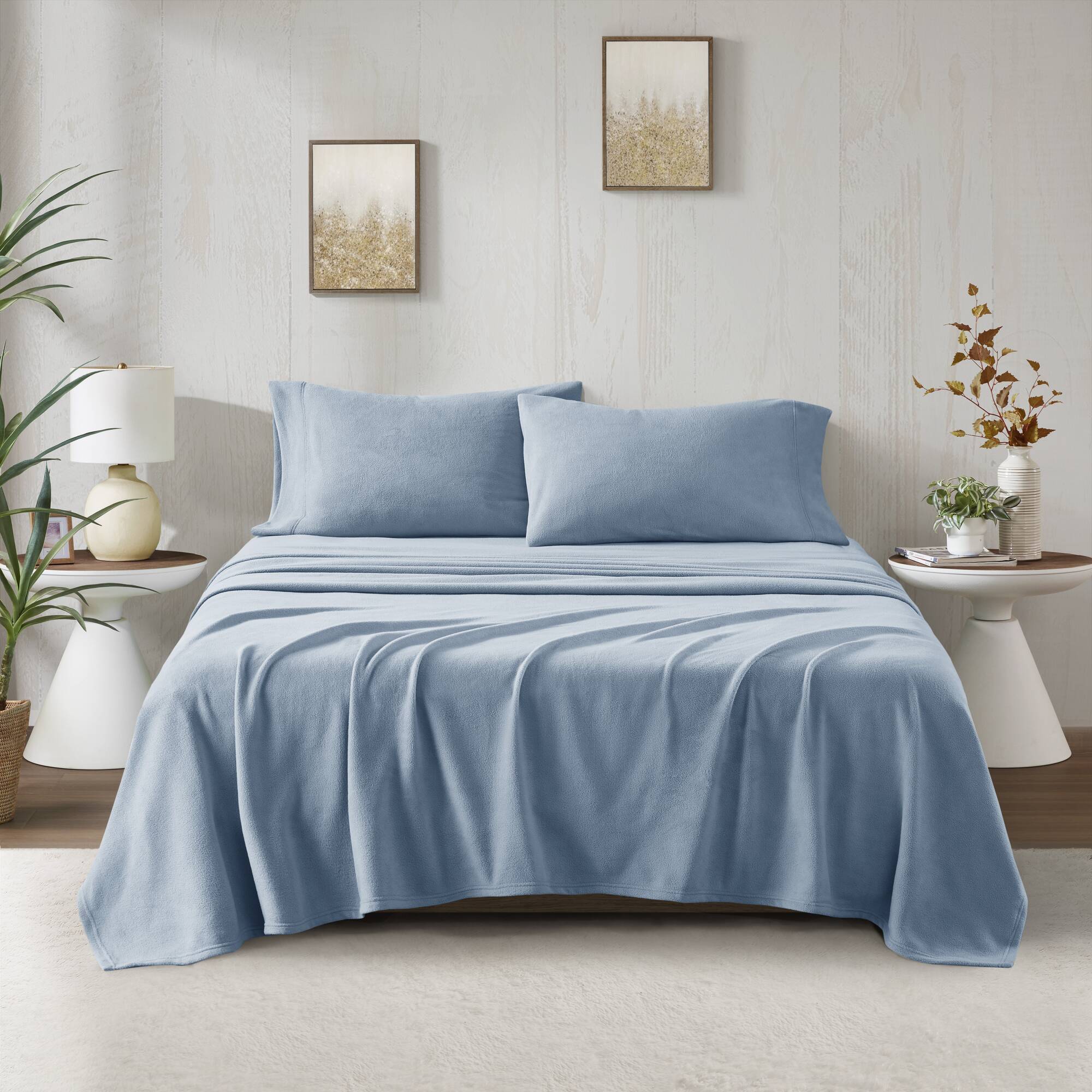 Micro Fleece - Queen Sheet Set - Blue