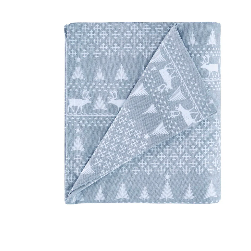 Flannel - Queen Sheet Set - Blue Winter Frost - Image 2