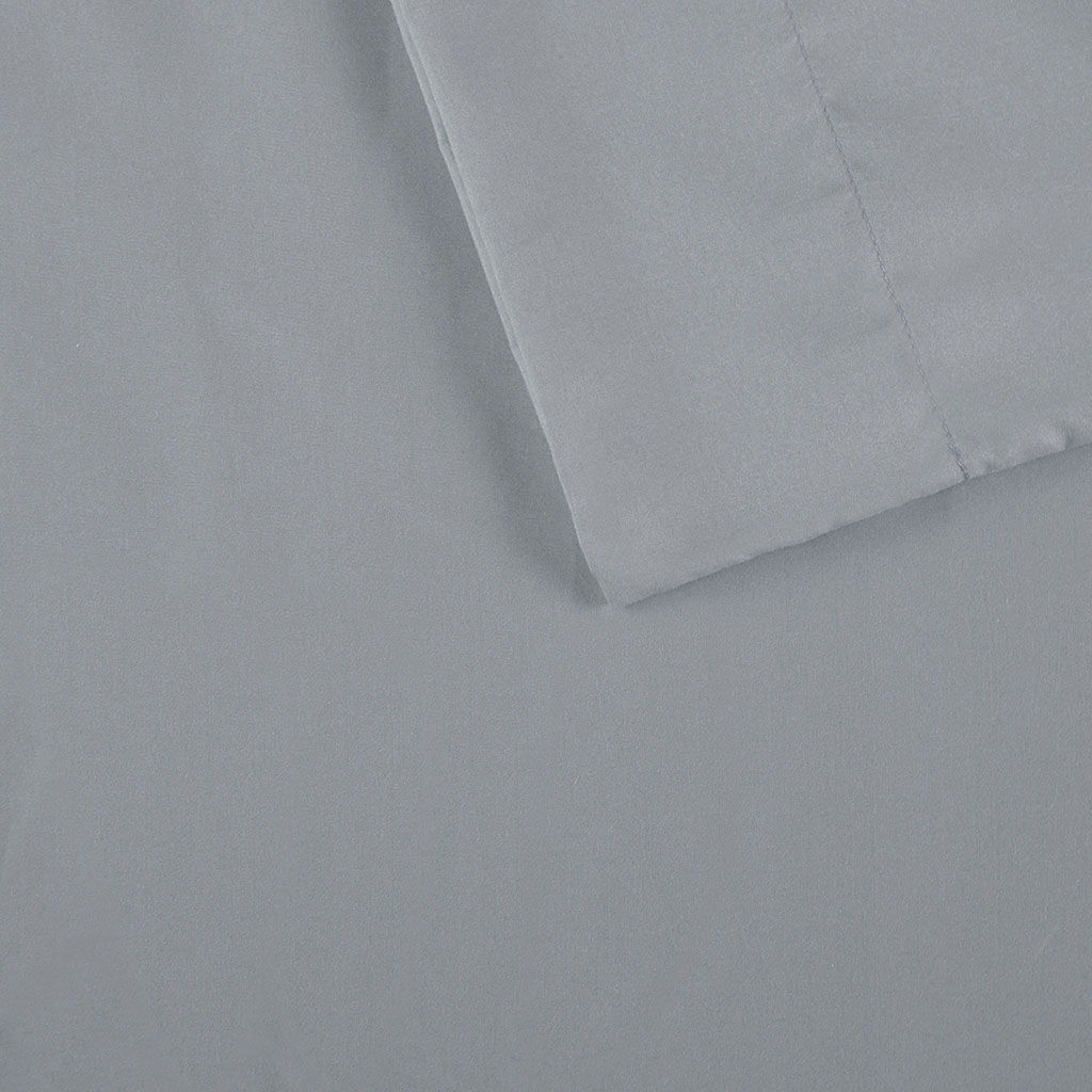 Microfiber - Queen Sheet Set With Side Storage Pockets - Gray - Image 4