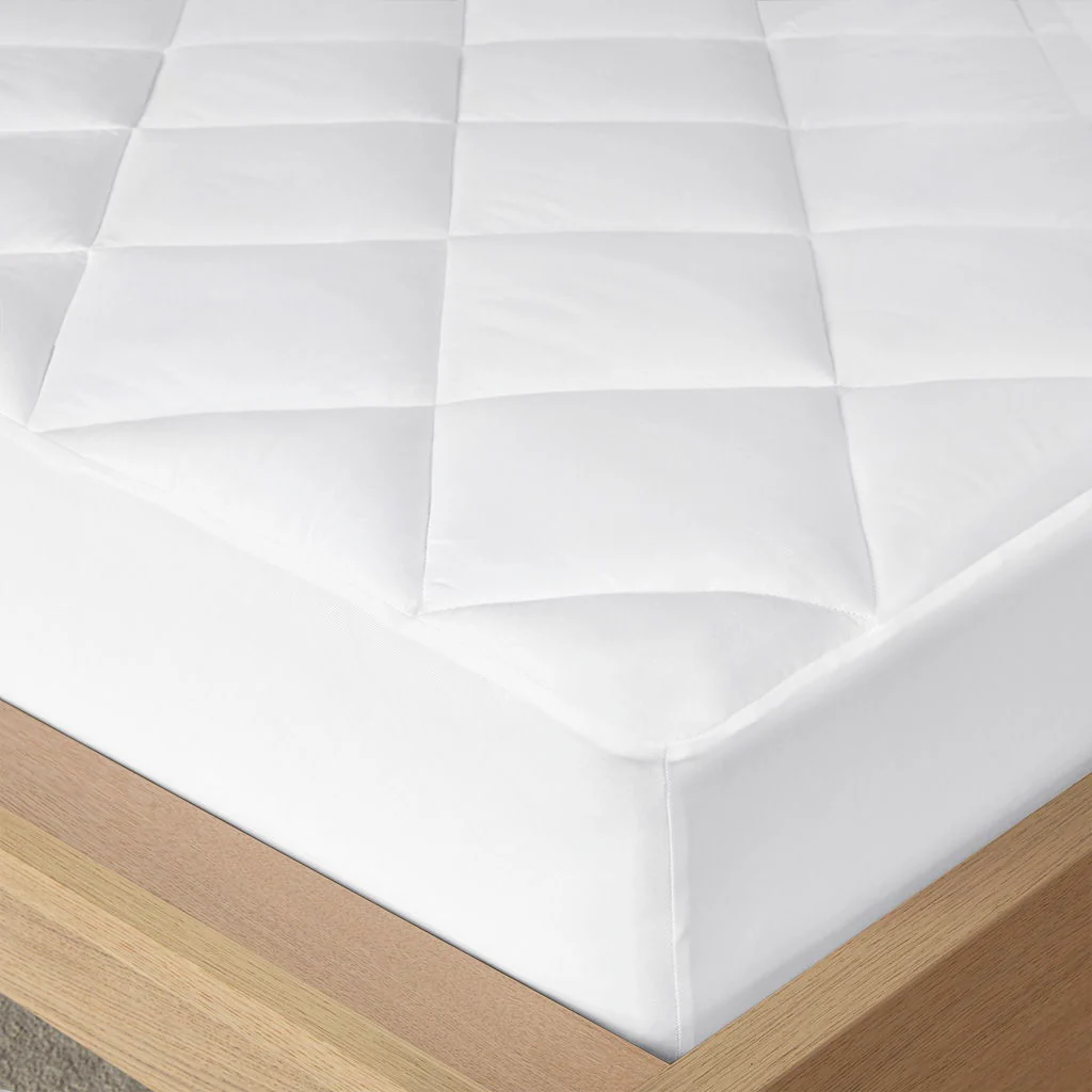 Quiet Nights - Waterproof Diamond Quilting Down Alternative Mattress Pad - White - Image 2