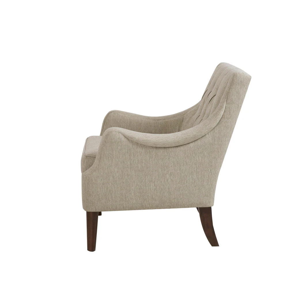 Qwen - Button Tufted Accent Chair - Beige - Image 2