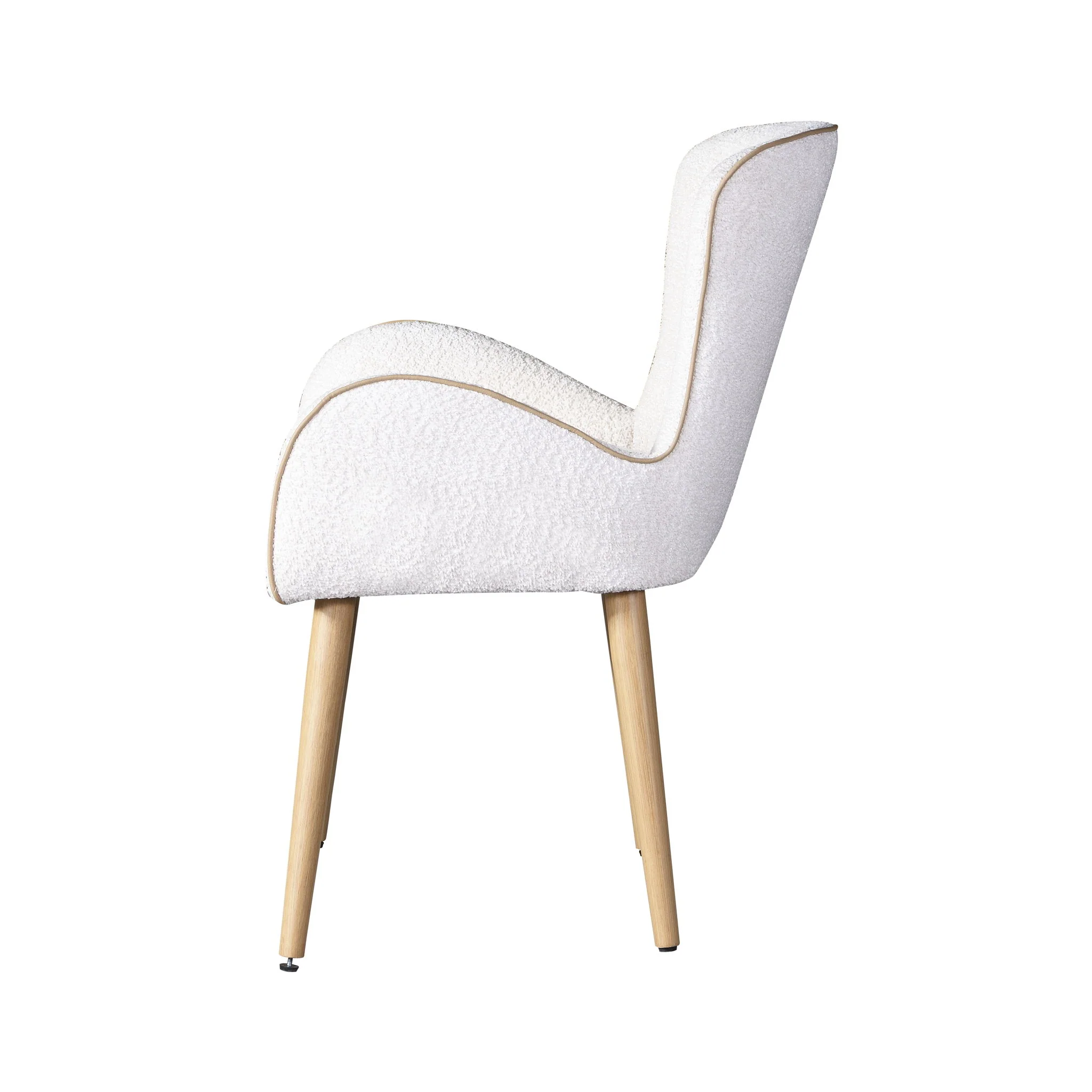 Qwin - Boucle Side Chair (Set of 2) - Beige - Image 2