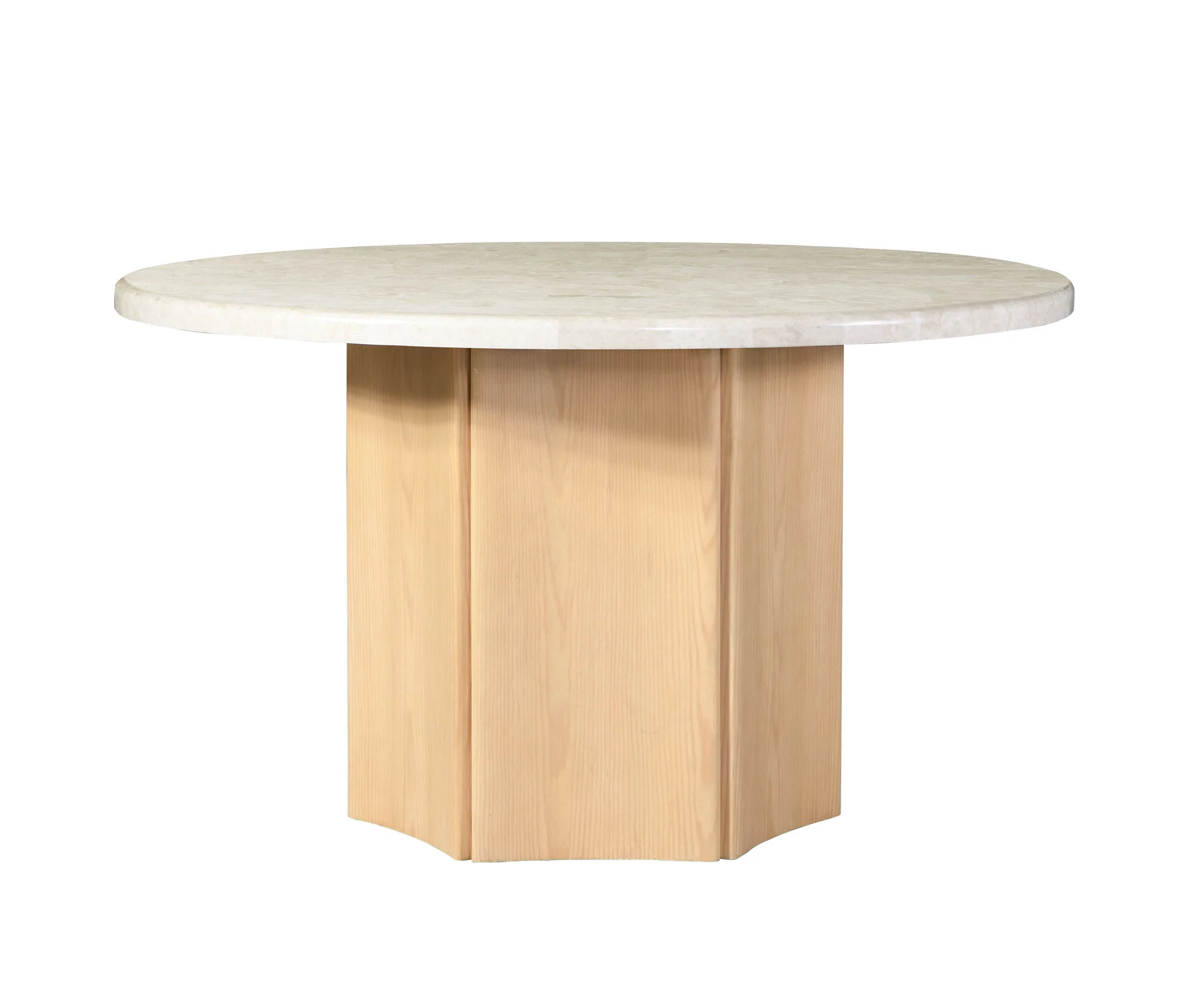 Qwin - Marble Top Round Dining Table - Natural - Image 2