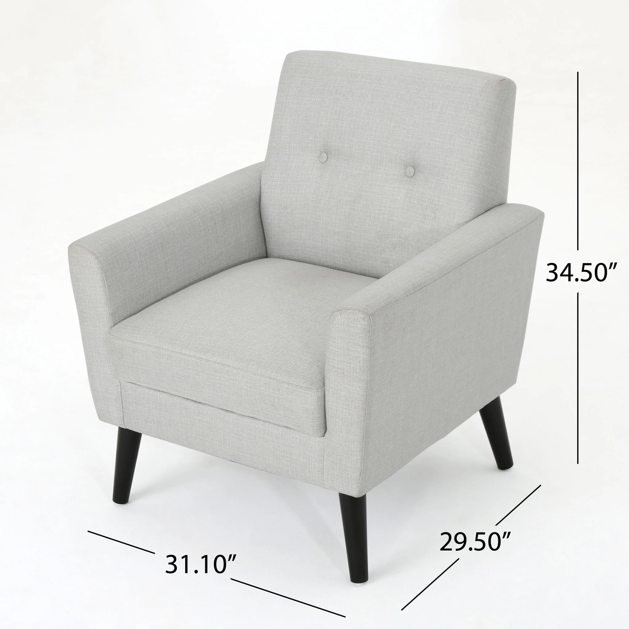 Radiantize - Upholstered Fabric Club Chair With Square-Off Back And Button Tufted - Image 5