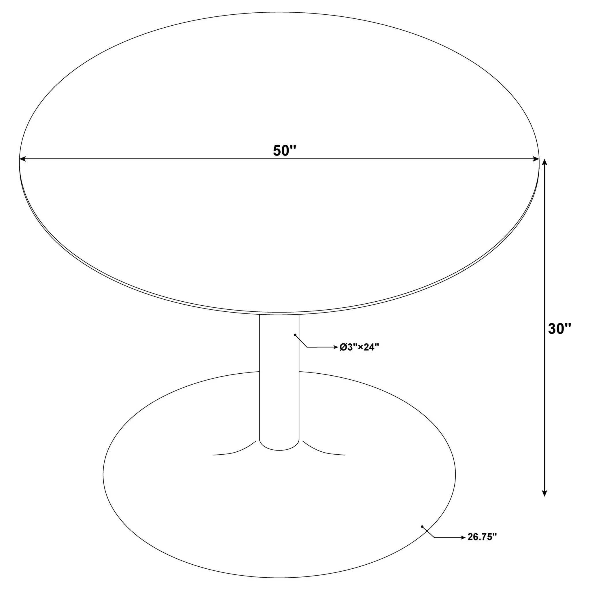 Raleigh - Pedestal Dining Table - White Marble - Image 2