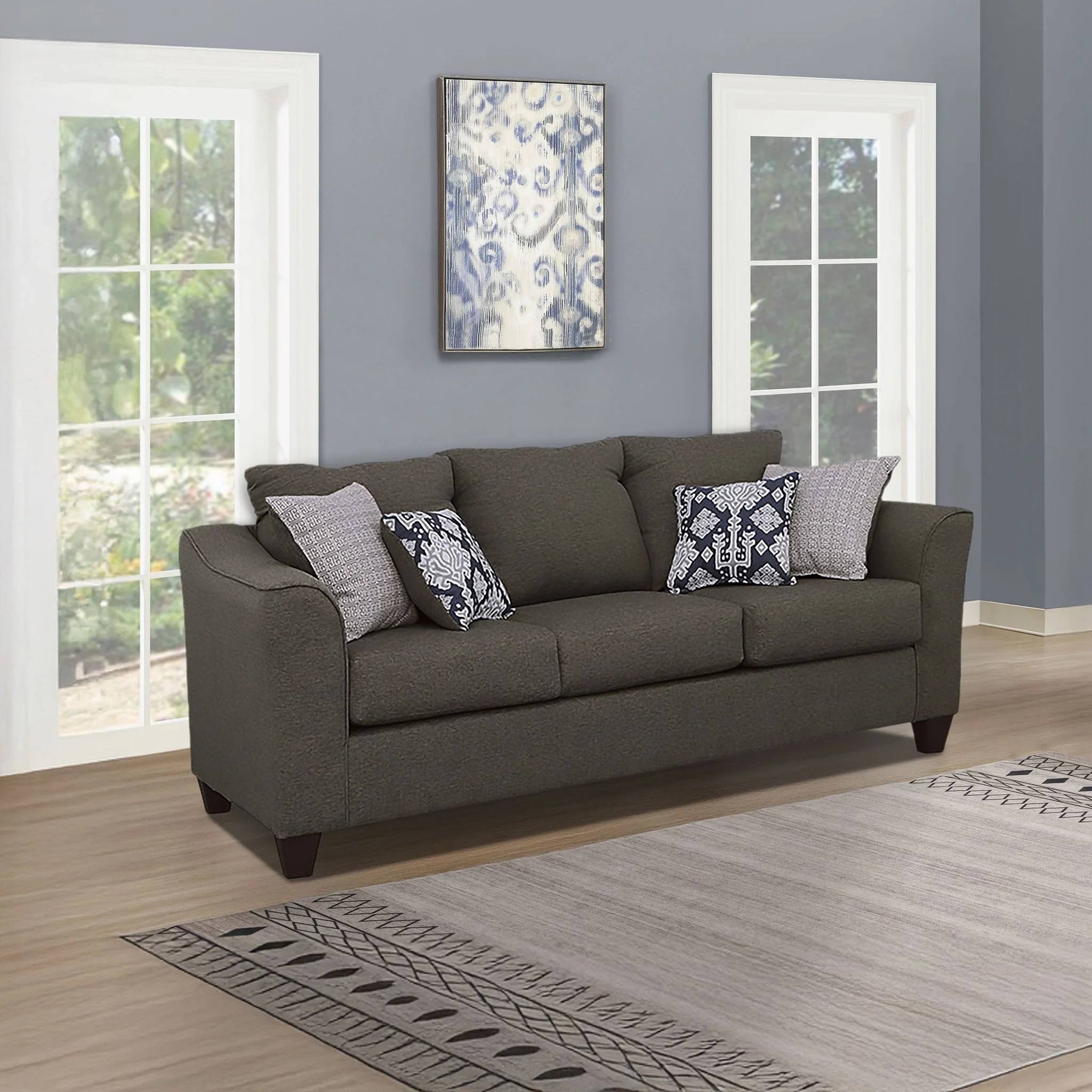 Ralston - Sofa With Accent Pillows - Gray - Image 2