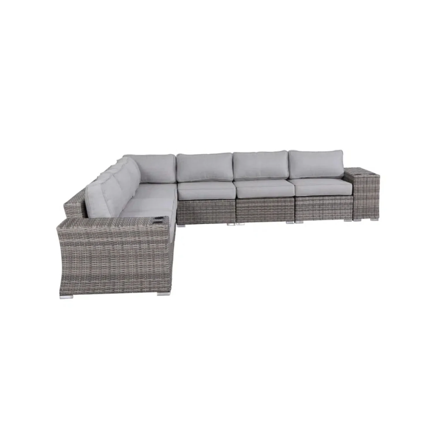 Rattan Sectional Sofa Set With Cushions - Image 3