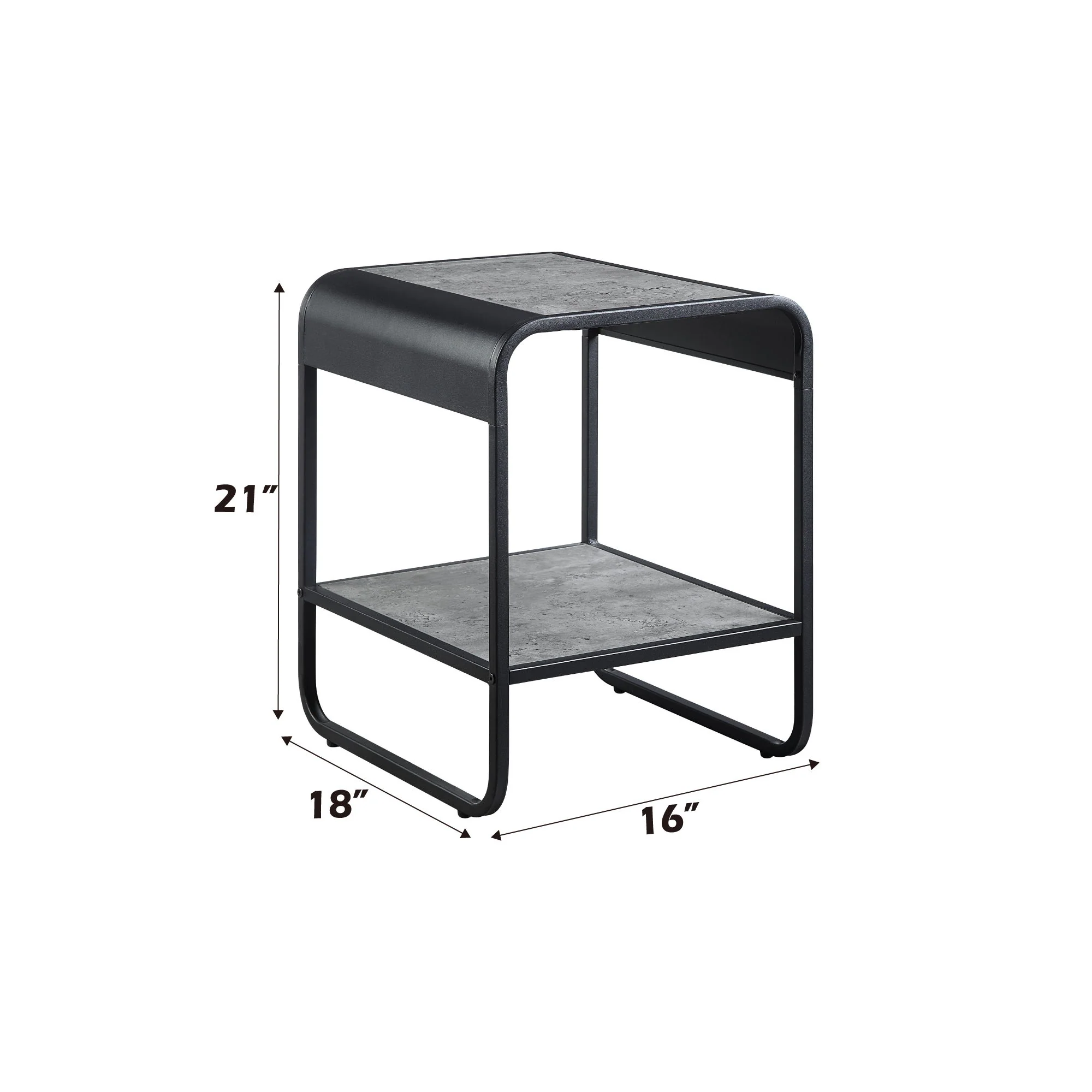 Raziela - End Table - Concrete Gray / Black - Image 2