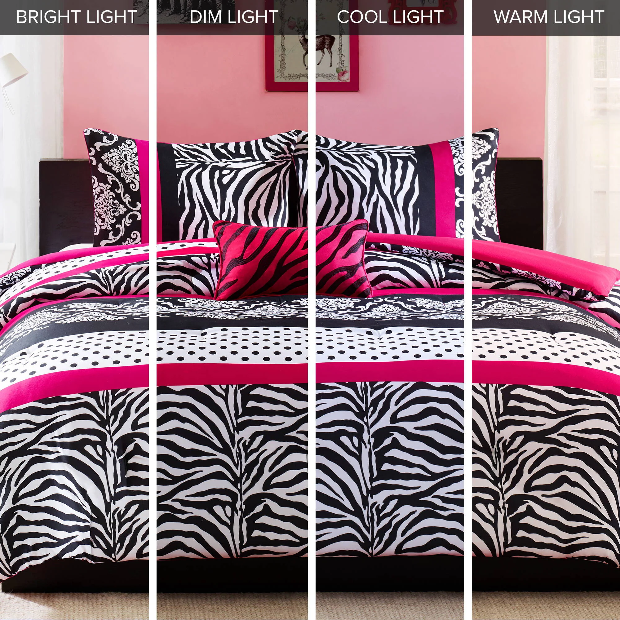 Reagan - King Comforter Set - Pink - Image 4