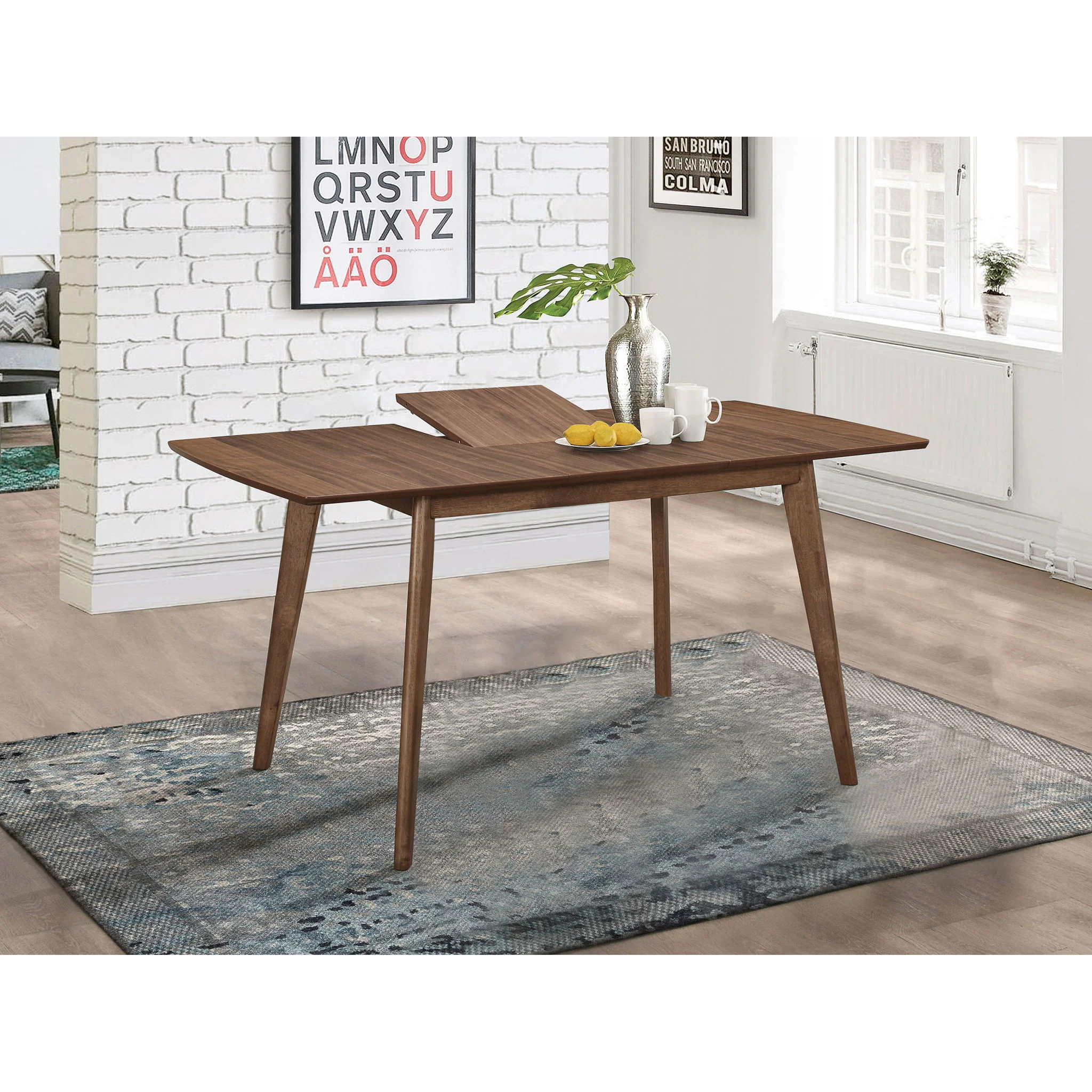 Rectangular Dining Table With Butterfly Leaf - Walnut - Image 4