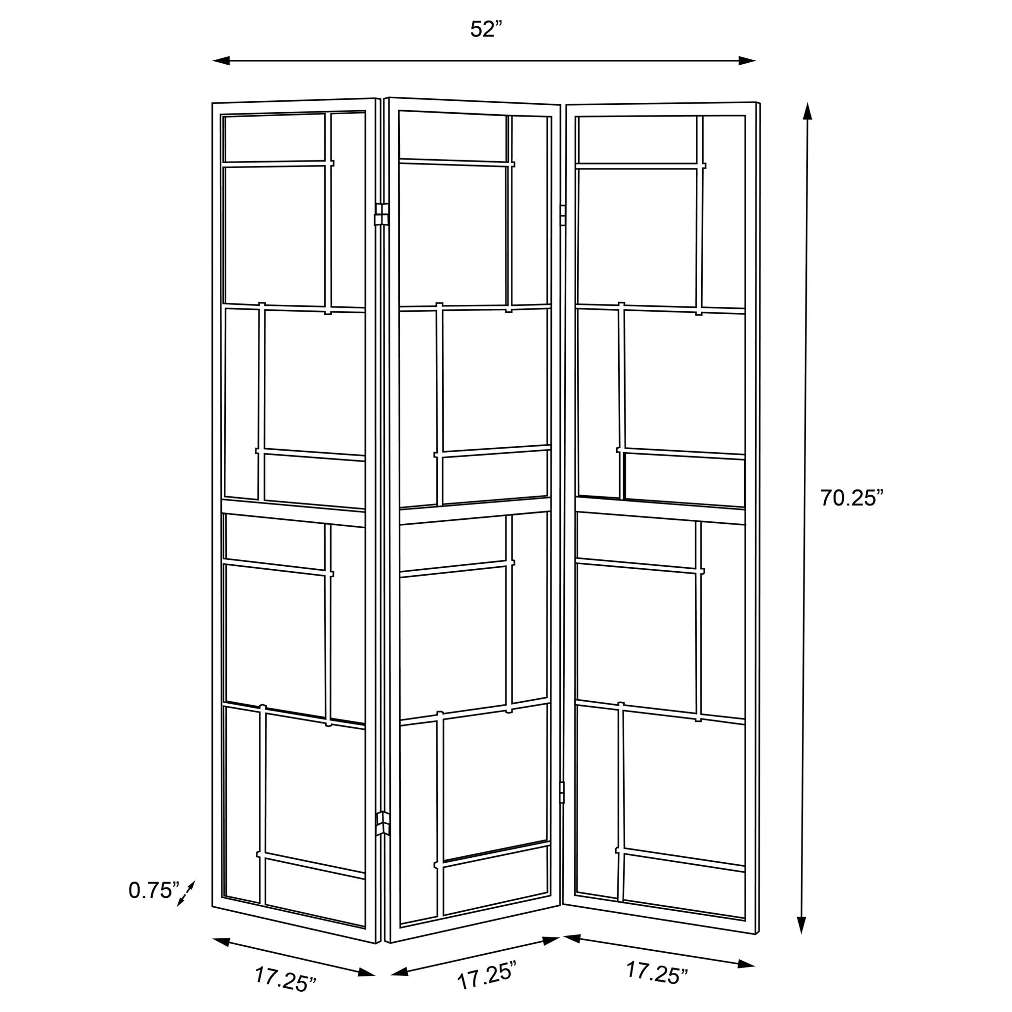 Reese - 3 Panel Room Divider Folding Shoji Screen With Accents - Beige / White - Image 2