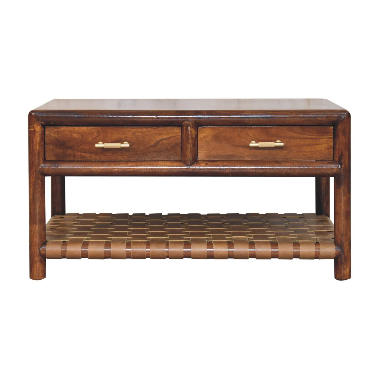 Regency - Woven Console Table With 2 Drawers - Brown - Image 4