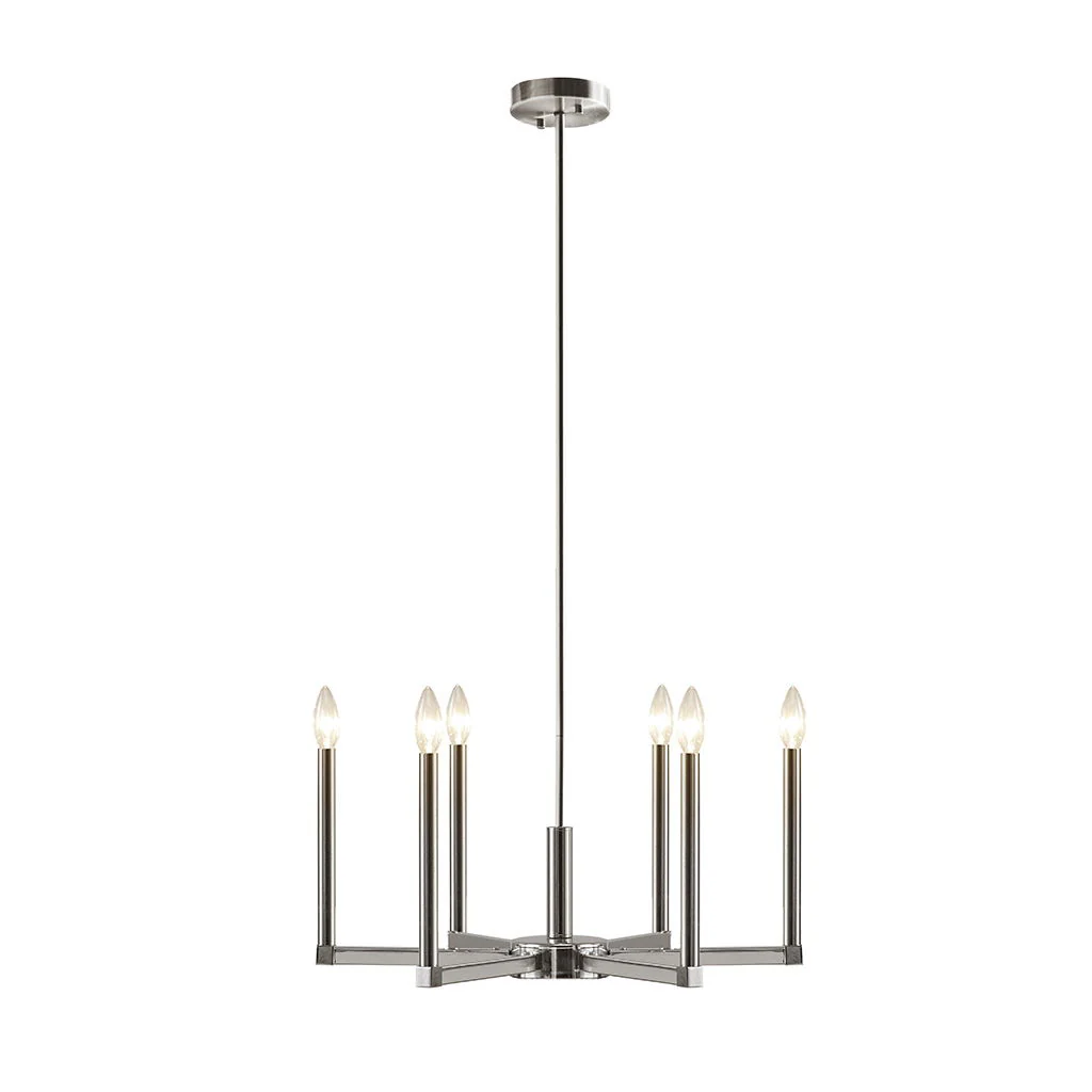 Renzetti - 6-Light Contemporary Candelabra Styled Chandelier - Silver - Image 2
