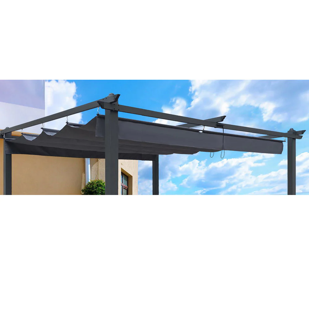 Replacement Canopy Top Cover Fabric For Outdoor Patio Retractable Pergola Sun-Shelter Canopy - Image 5