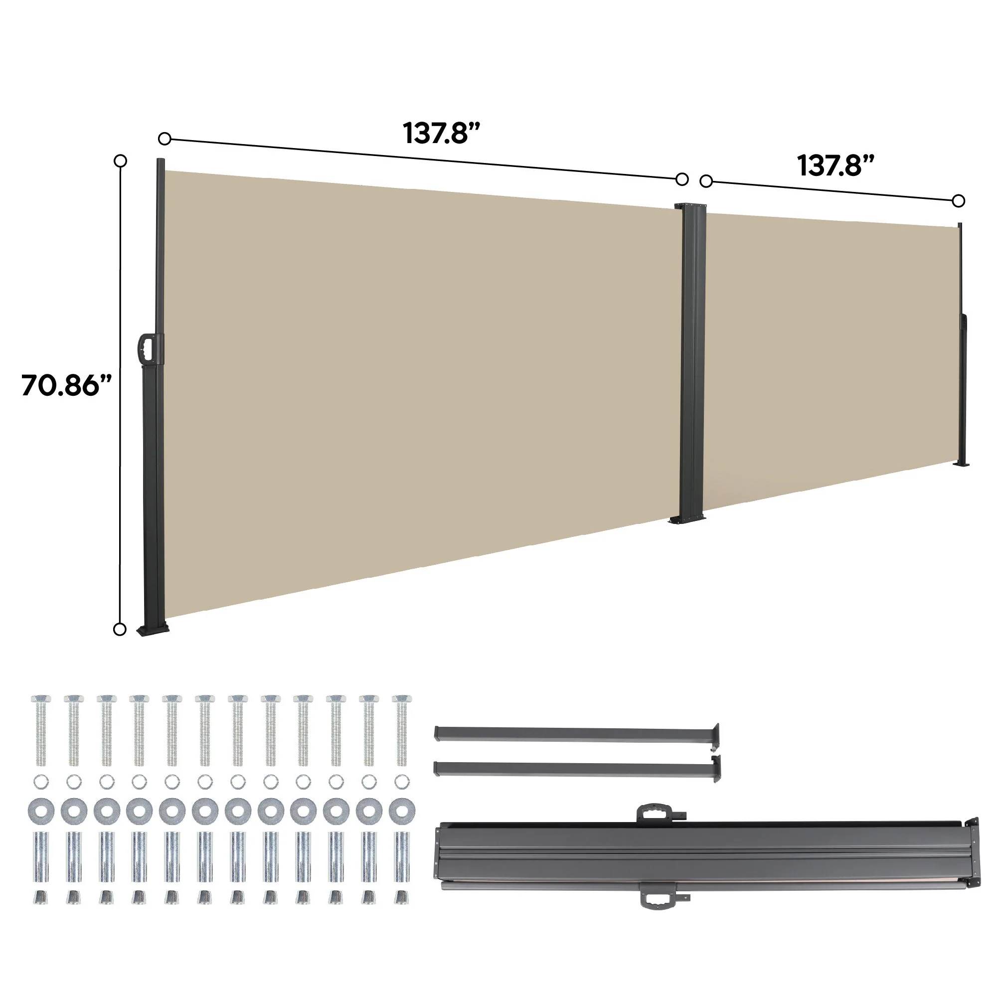 Retractable Side Awning, Waterproof And UV Resistant, Privacy Screen For Patio - Image 8