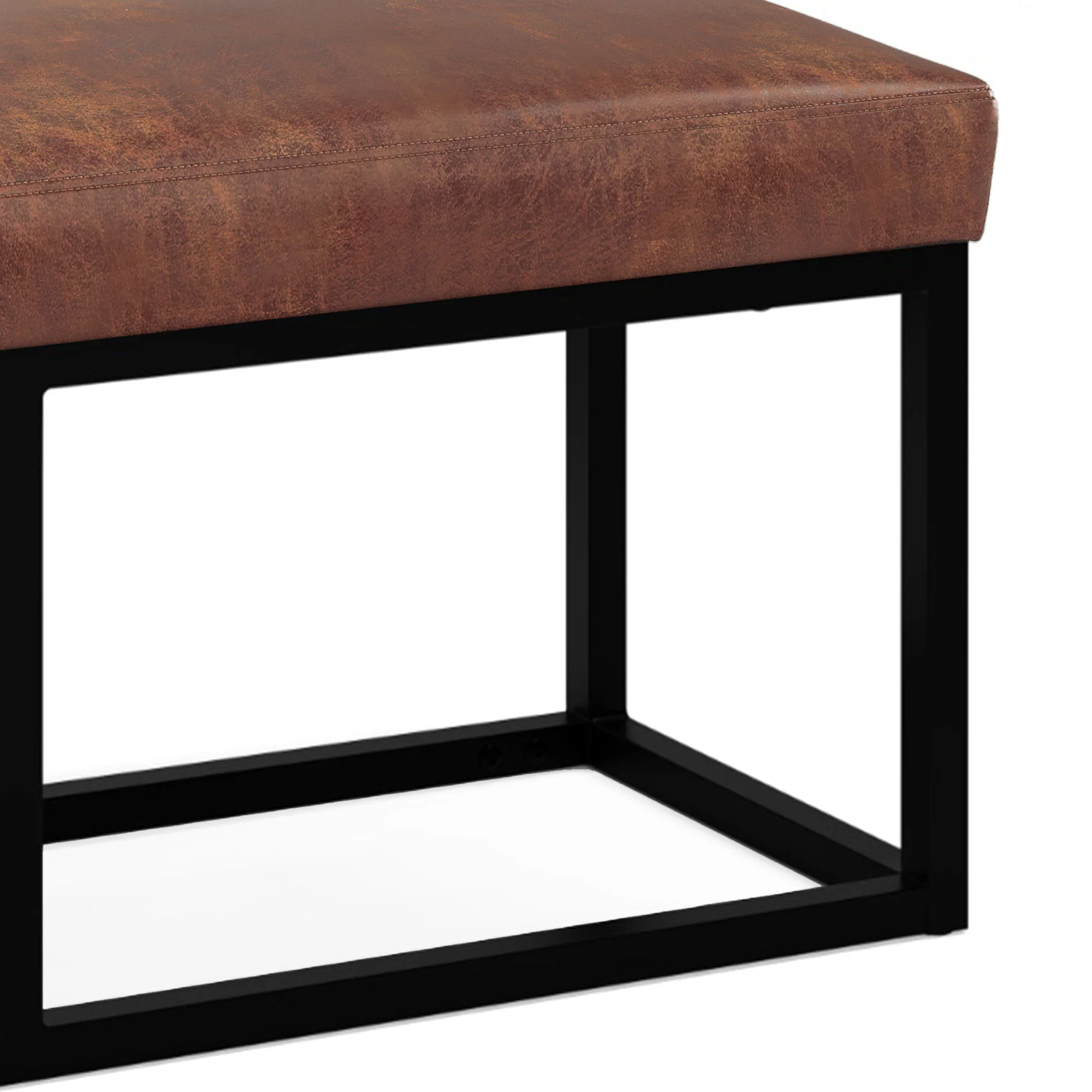 Reynolds - Ottoman Bench - Distressed Saddle Brown - Image 2