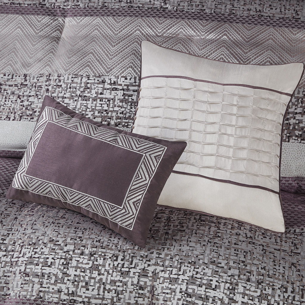 Rhapsody - King 7 Piece Comforter Set - Purple - Image 4