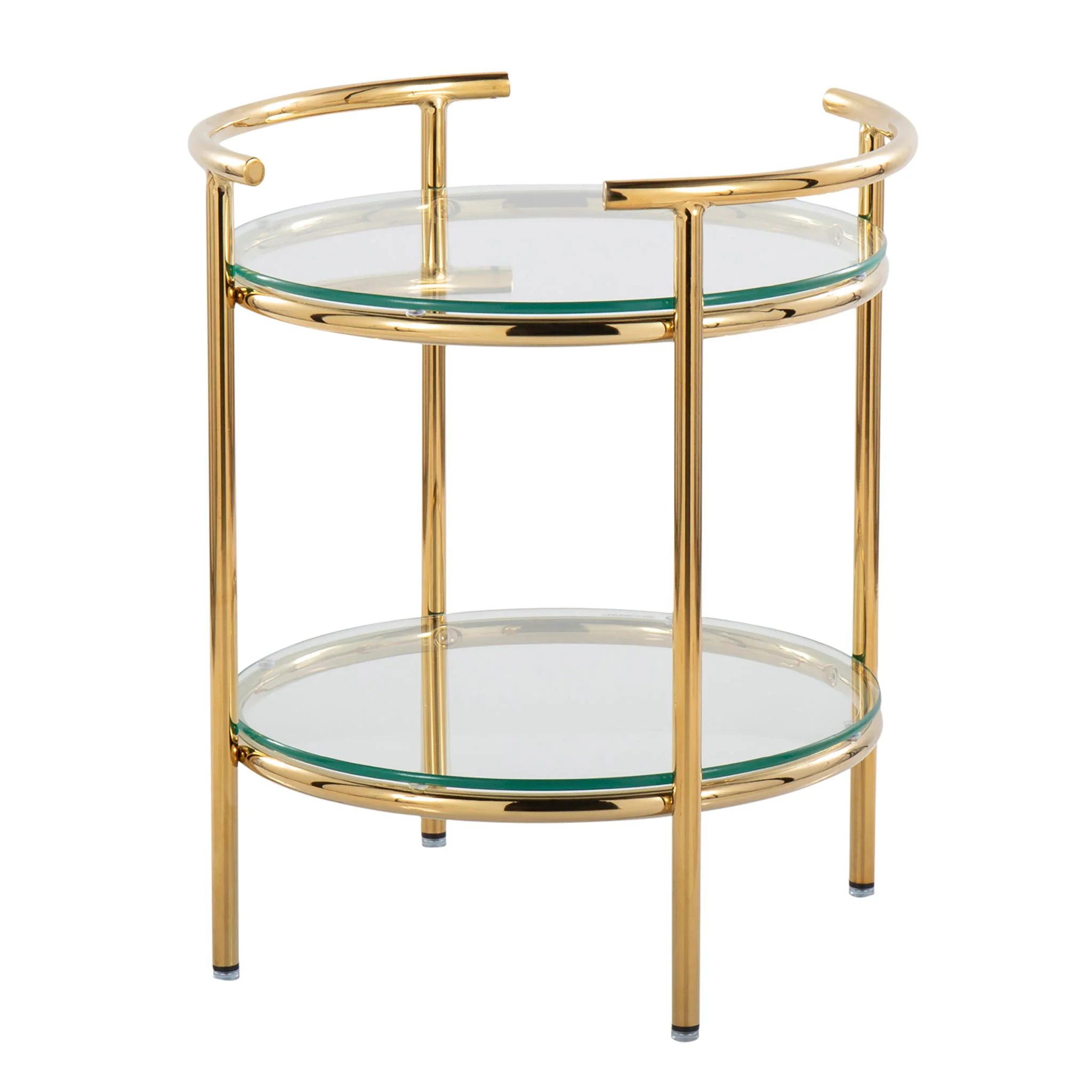 Rhonda - Contemporary / Glam Side Table - Gold / Clear - Image 4