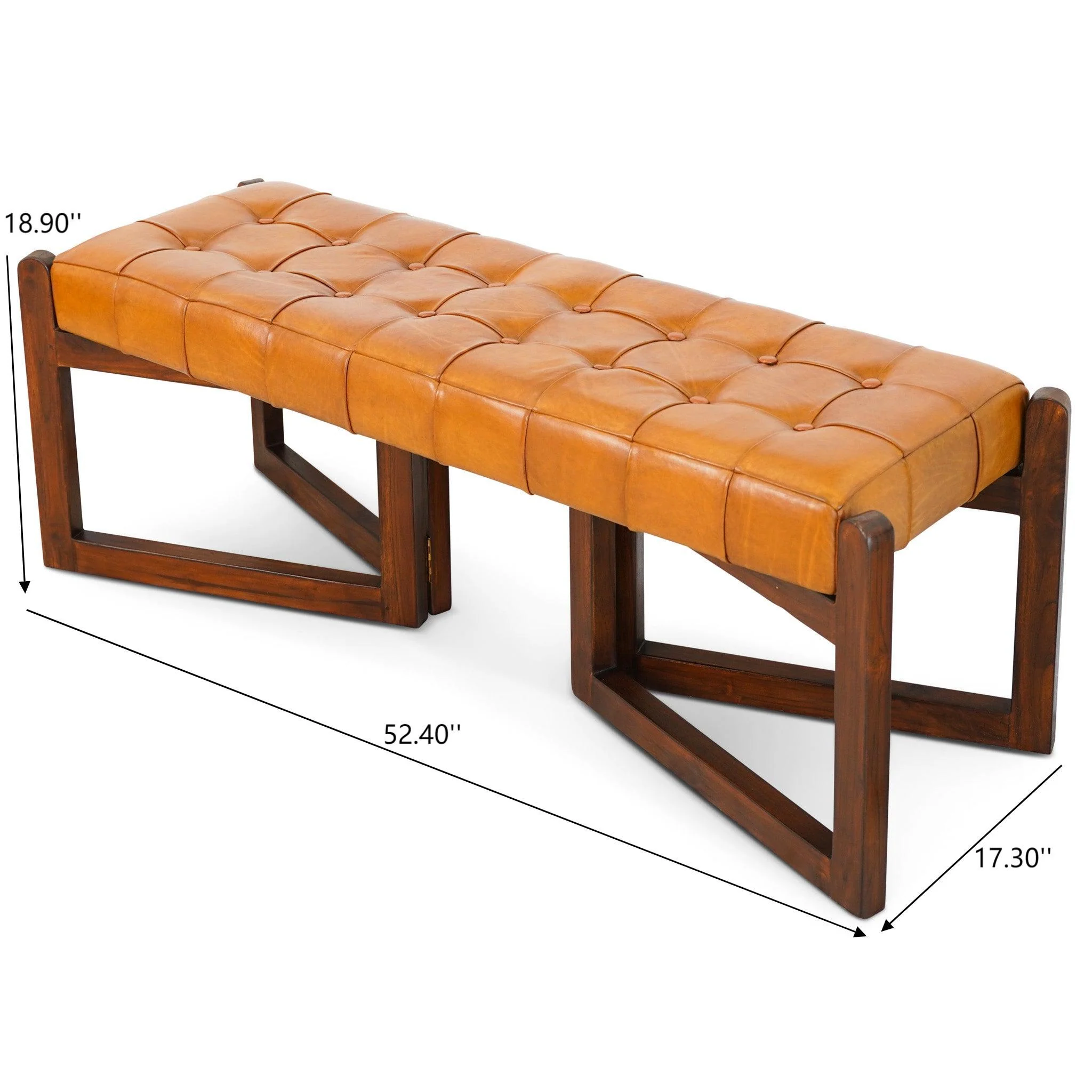 Riley - Bench - Brown / Rustic / Tan - Image 4