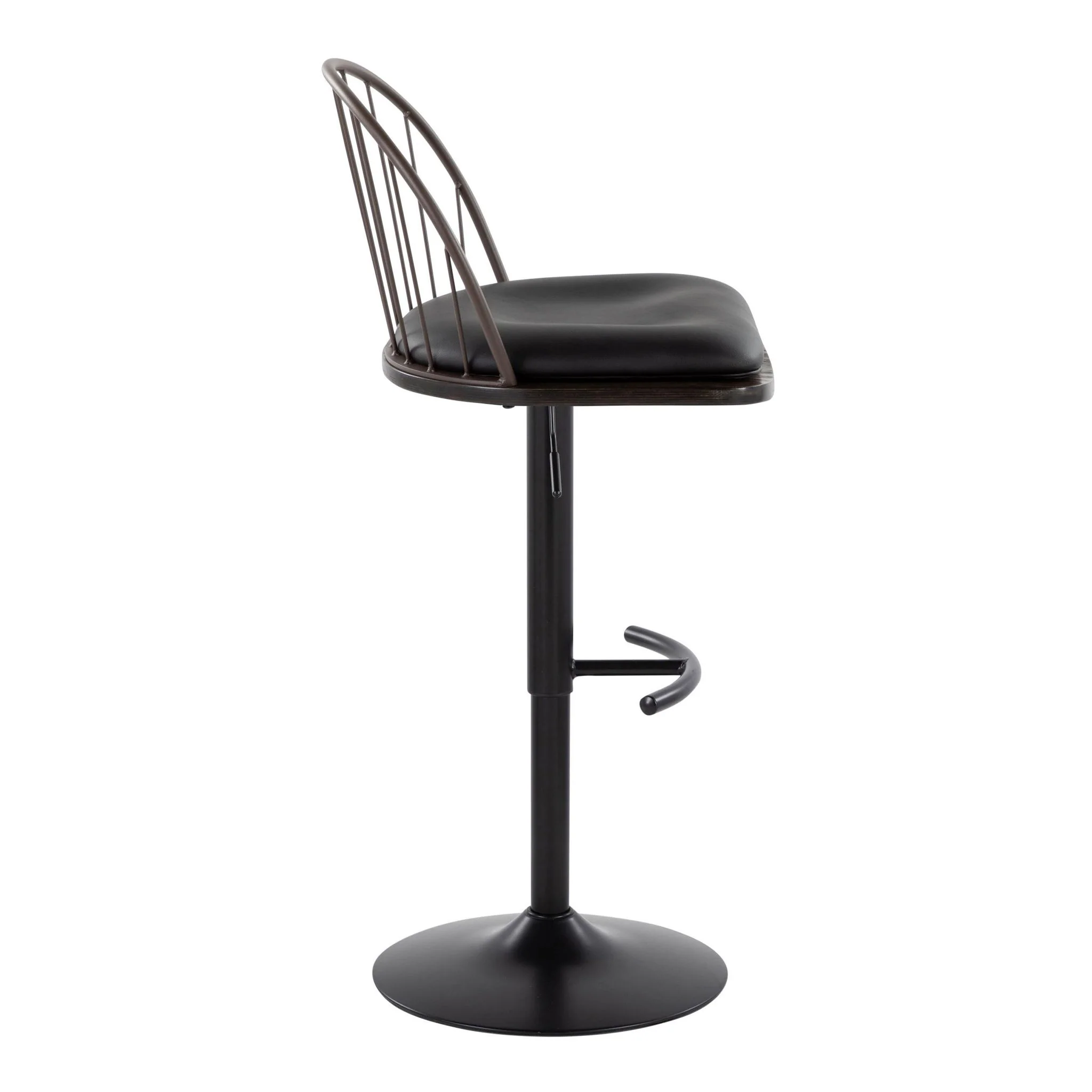 Riley - Farmhouse Adjustable Height Barstool With Swivel With Rounded T Footrest (Set of 2) - Image 8