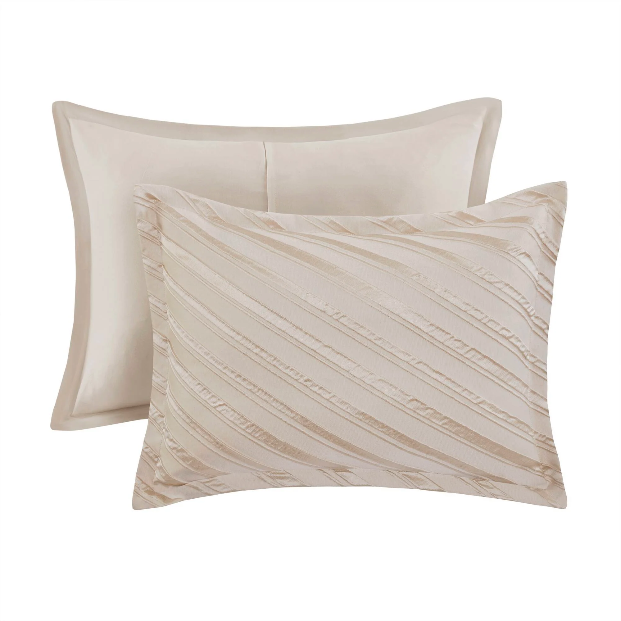 Riva - 7 Piece California King Comforter Set - Beige - Image 3