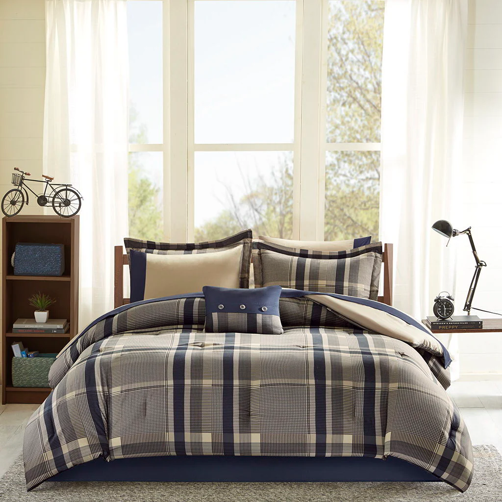 Robbie - Queen Comforter And Sheet Set - Navy Multi - Image 3