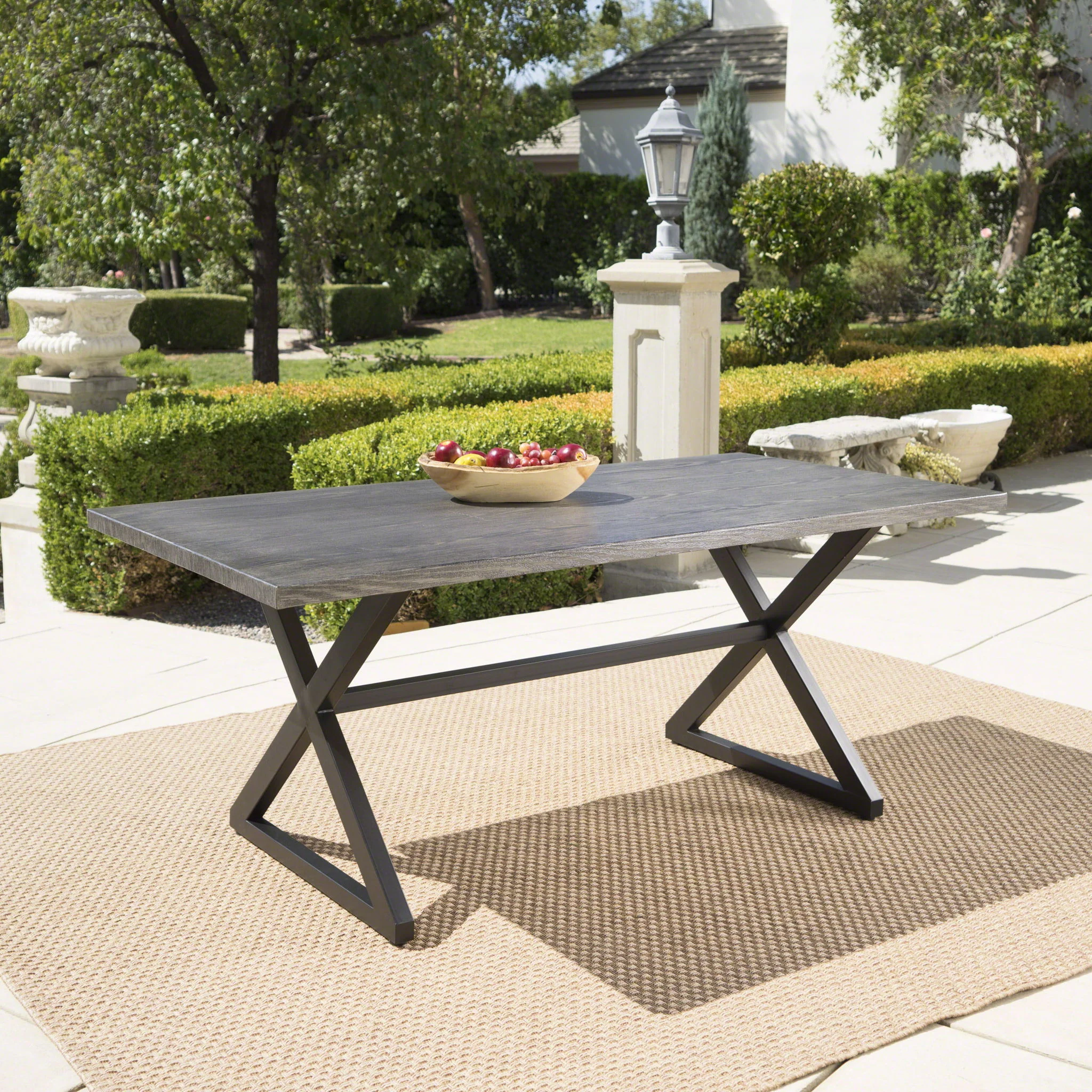 Rolando - Outdoor Aluminum Dining Table With Steel Frame - Image 3