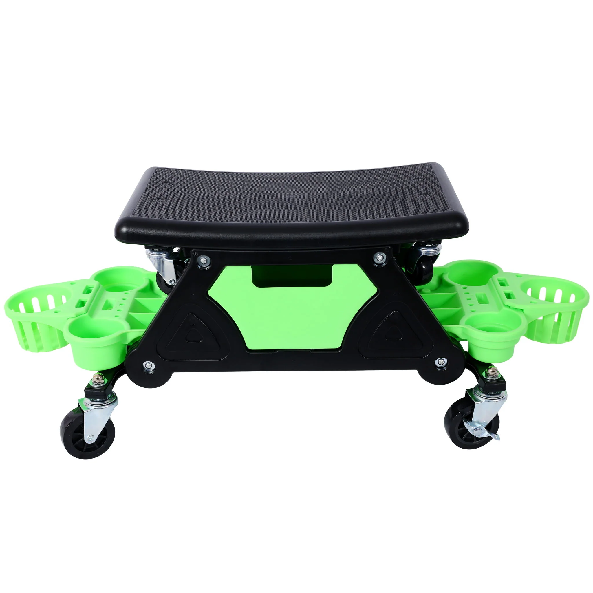 Rolling Detailing Creeper Seat With Wheels, Removable Tool Trays, 300 Lbs Capacity - Green - Image 3