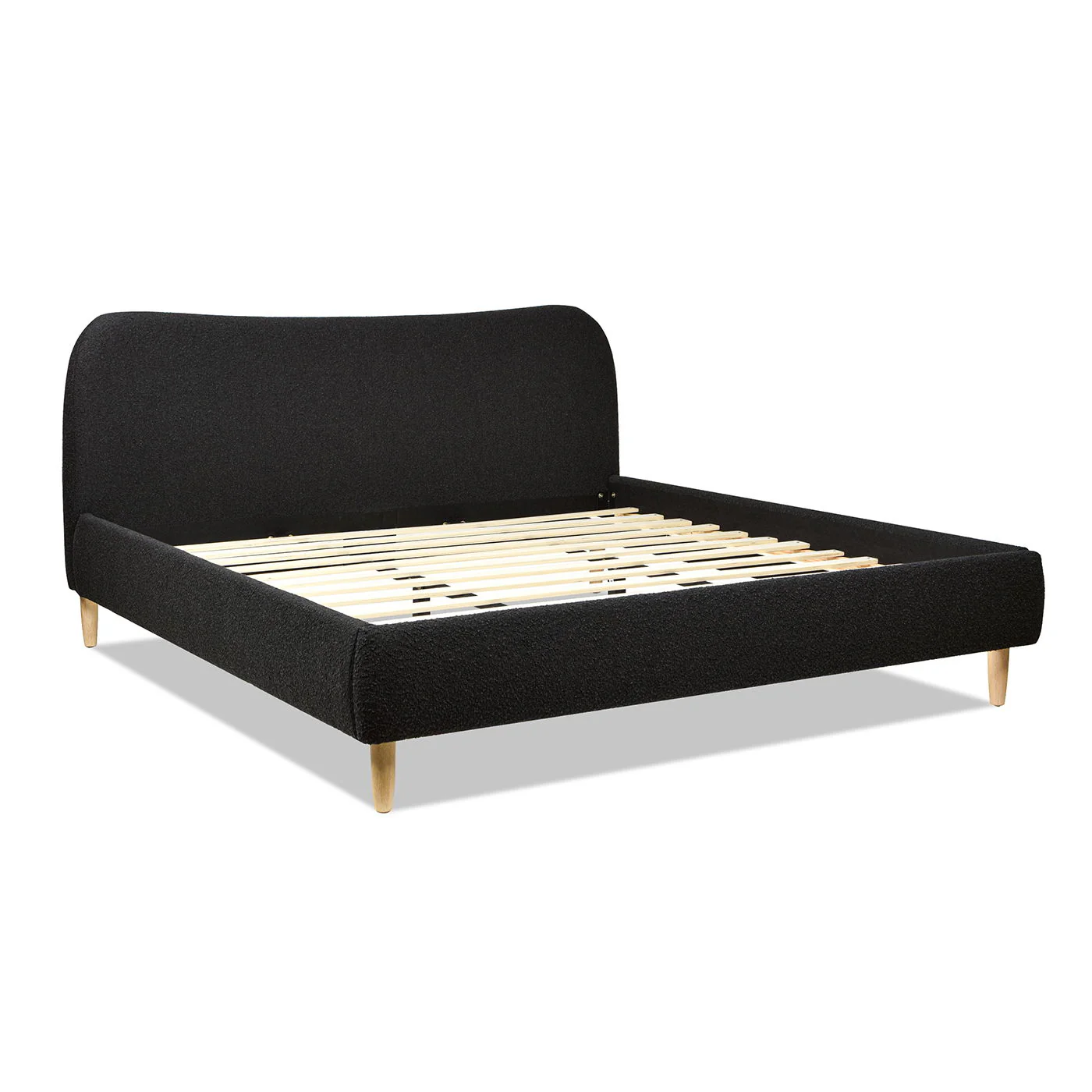 Roman - Curved Headboard Upholstered Platform Bed - Image 24