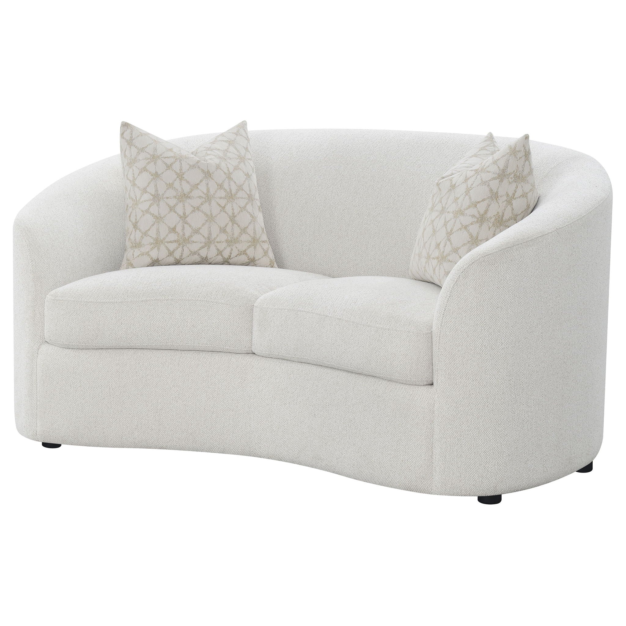Rory - Sloped Arms Loveseat With Pillows - White - Image 4