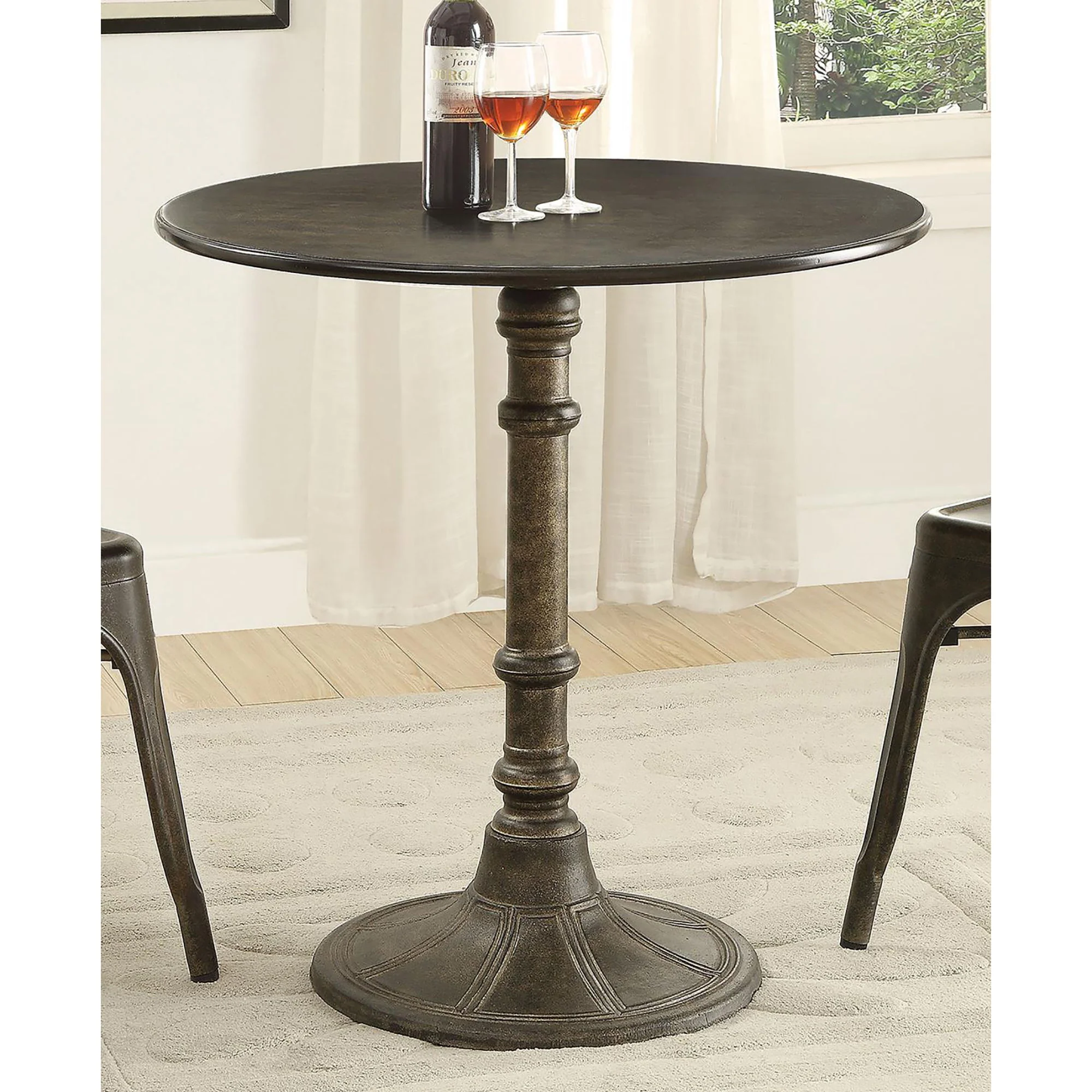 Round Dining Table & Pedestal Base - Brown - Image 2