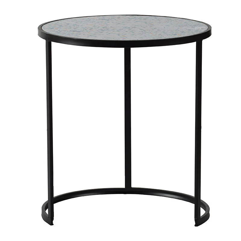 Round End Table, Stacking Side Tables With Sturdy Metal Frame For Small Space, Living Room, Office (Set of 2) - Black - Image 2