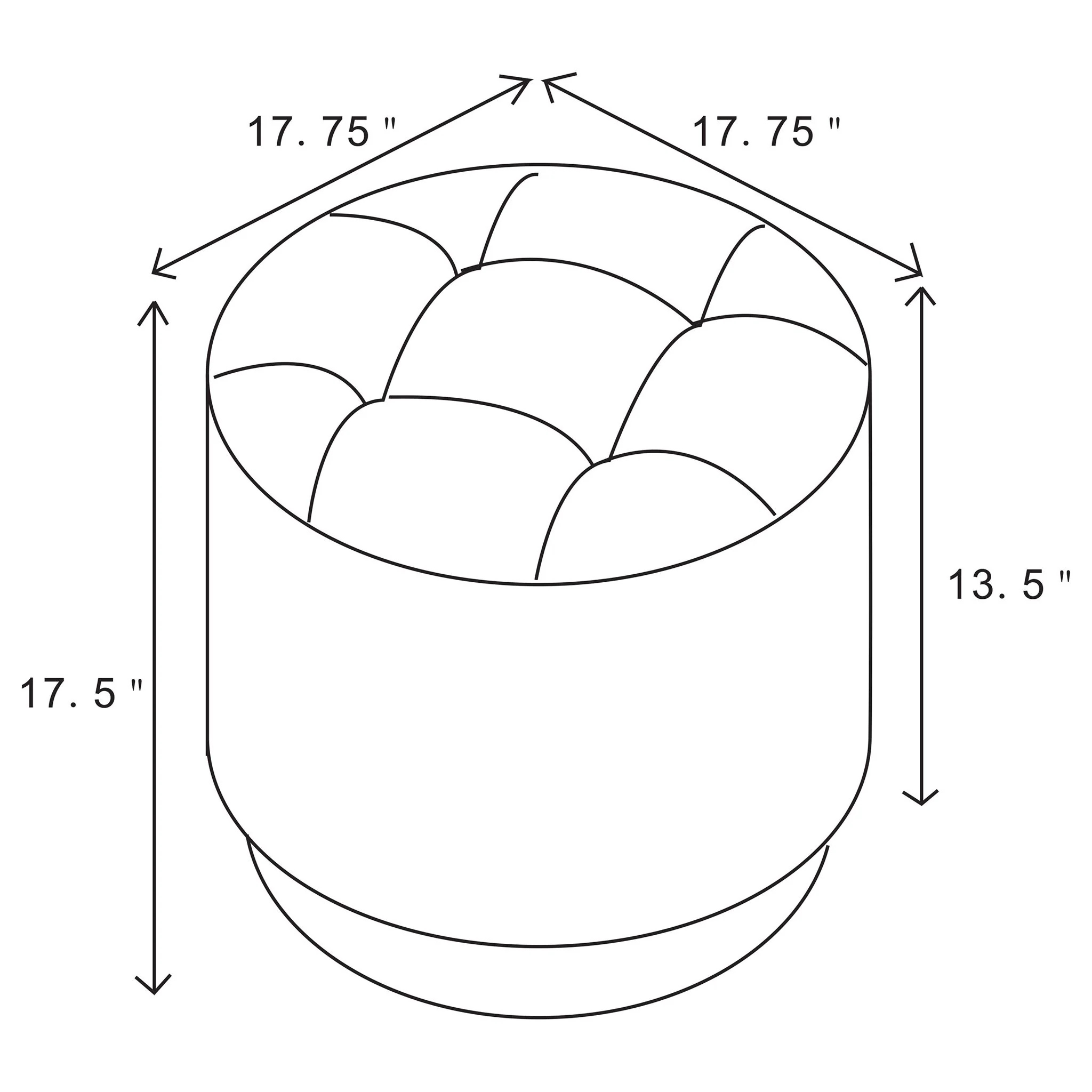 Round Ottoman With Tufted Upholstery Base - Gray - Image 2