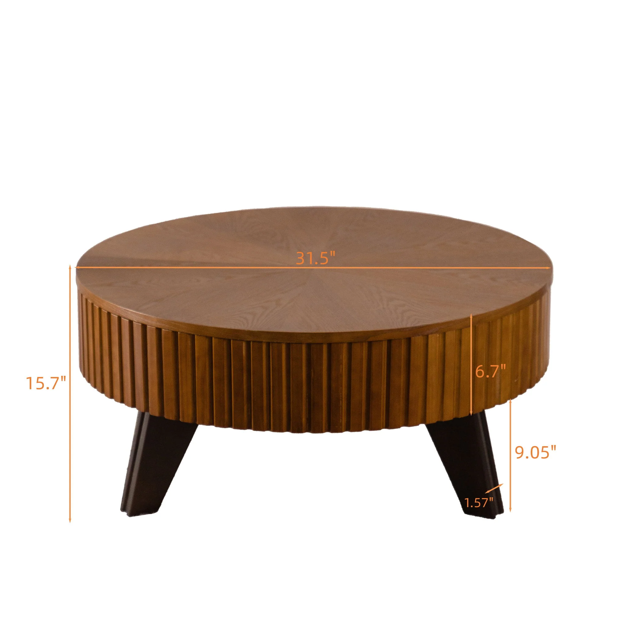 Round Retro Coffee With Solid Wood Legs - Image 12