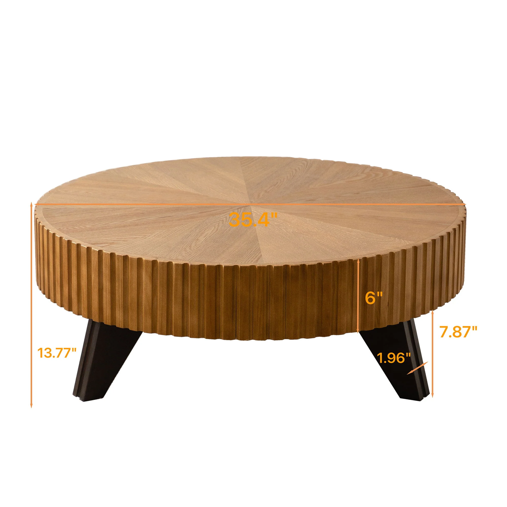 Round Retro Coffee With Solid Wood Legs - Image 24