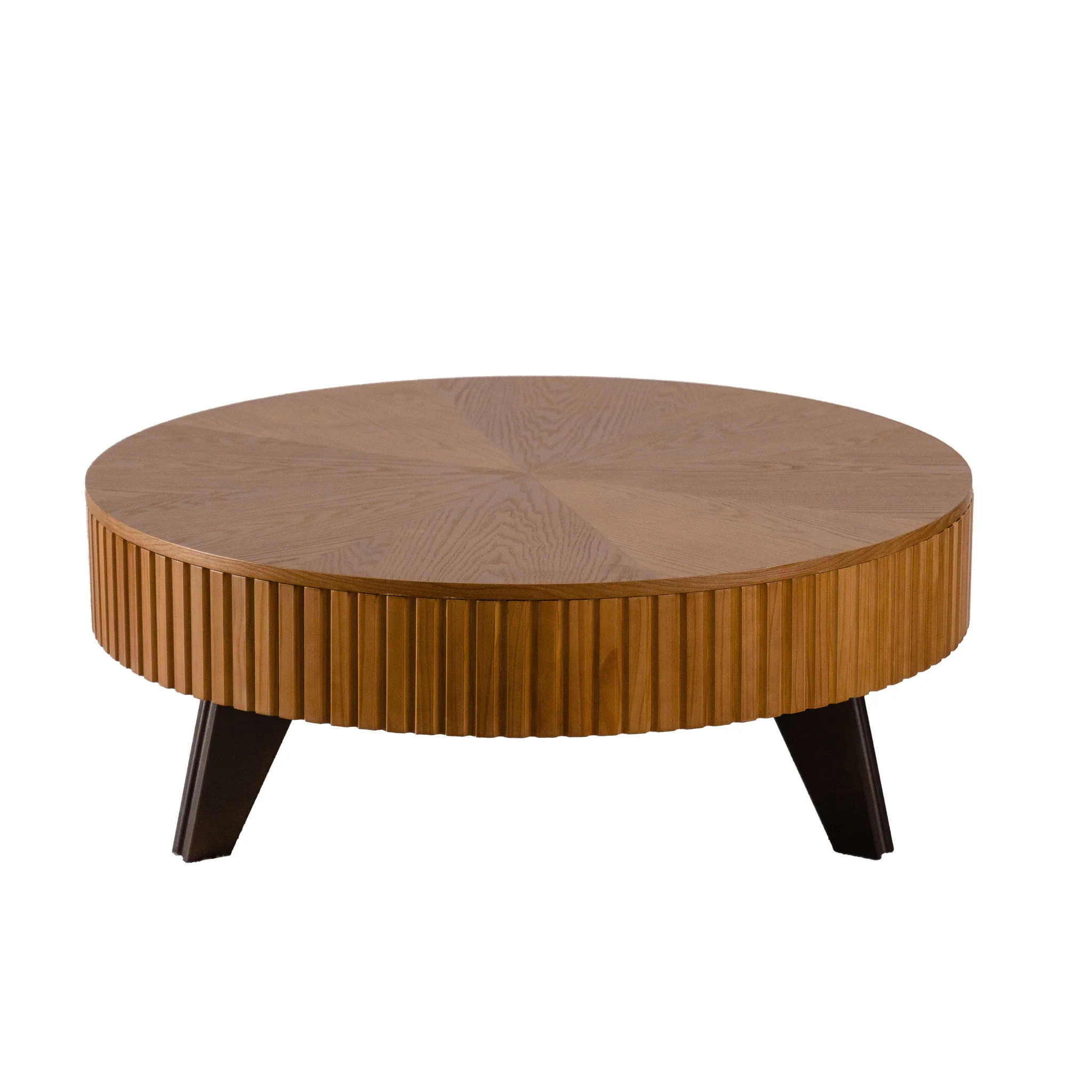 Round Retro Coffee With Solid Wood Legs - Image 3