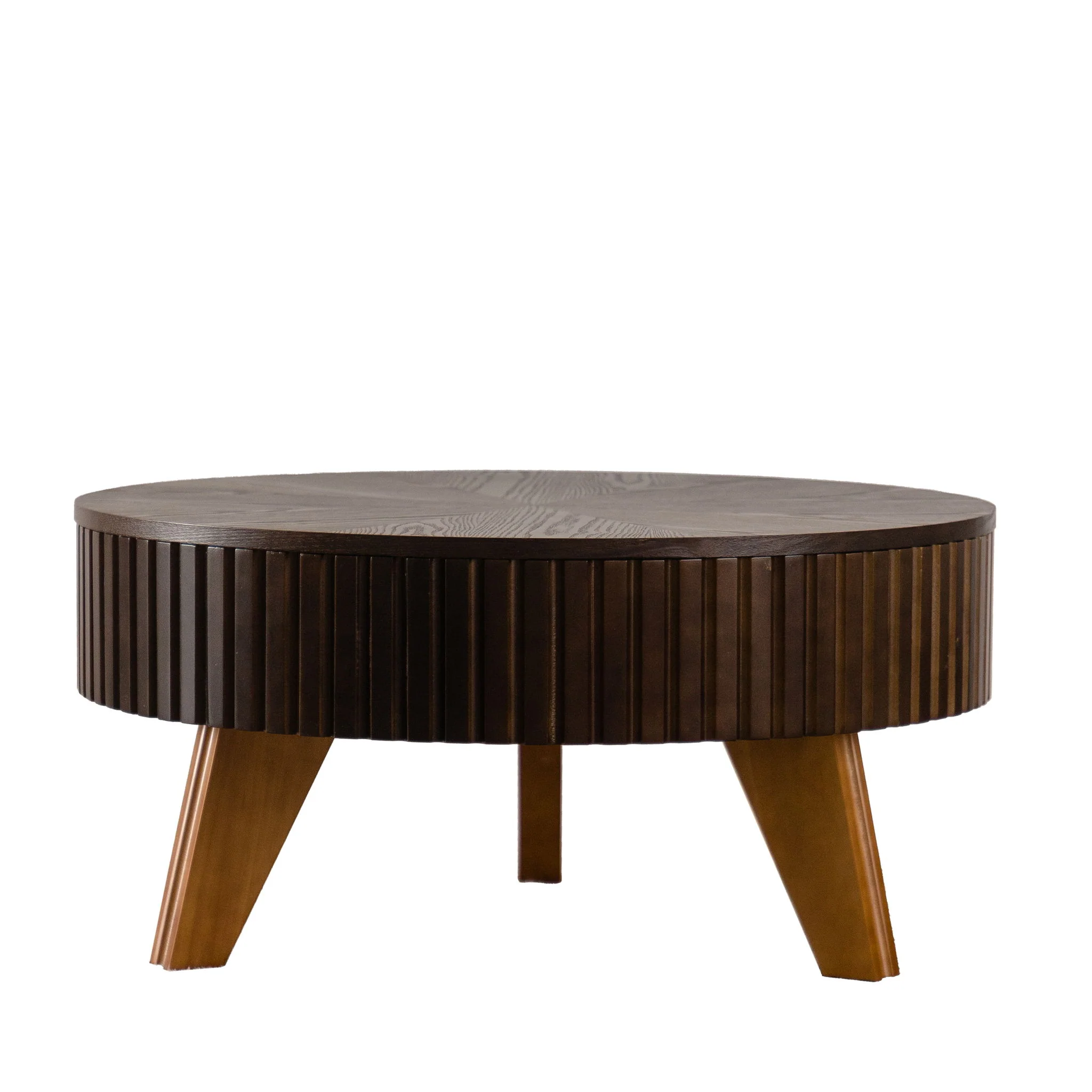 Round Retro Coffee With Solid Wood Legs - Image 4