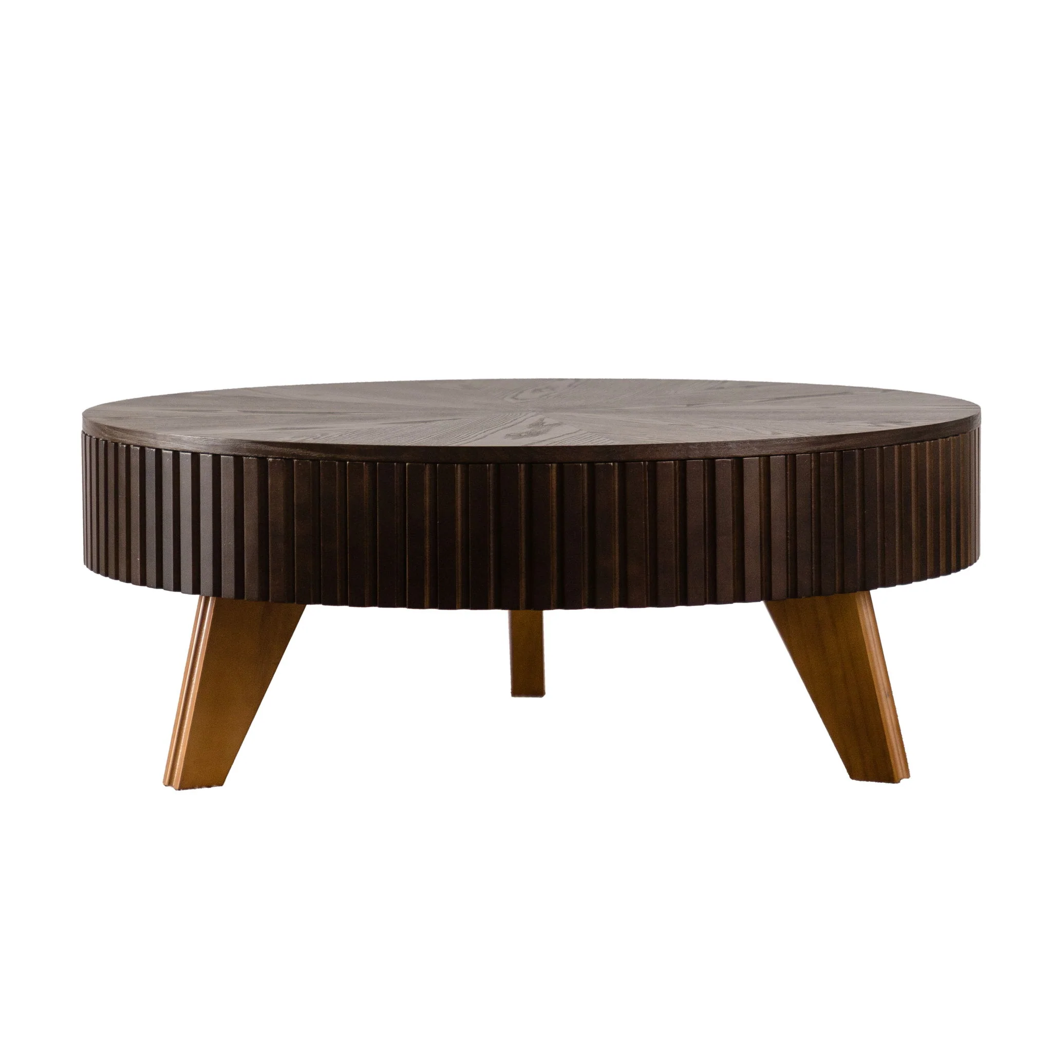 Round Retro Coffee With Solid Wood Legs - Image 6