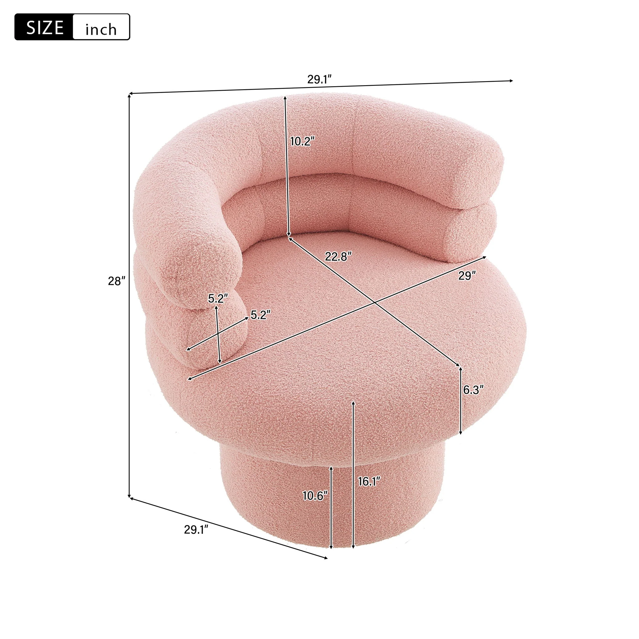 Round Swivel Accent Chair For Living Room - Image 4
