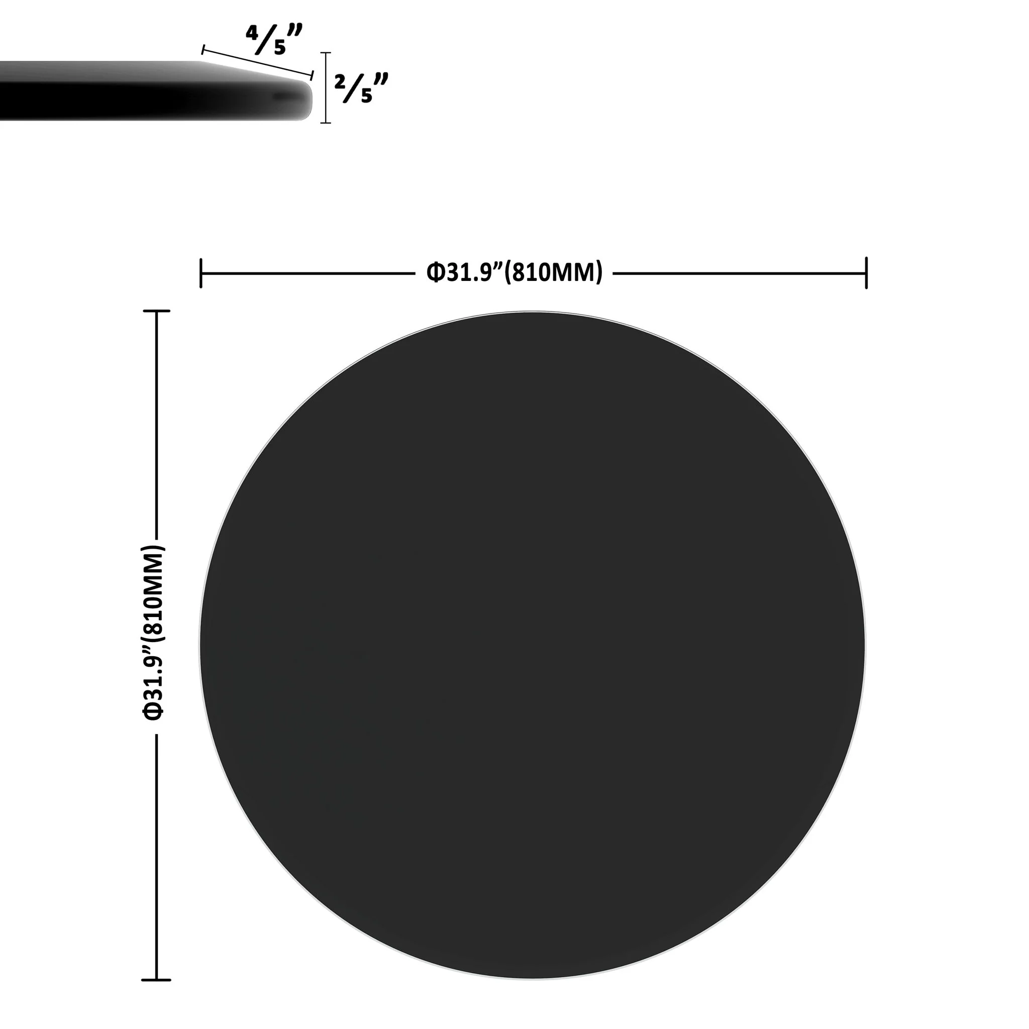 Round Tempered Glass Table Top Glass Thick Beveled Polished Edge - Image 3