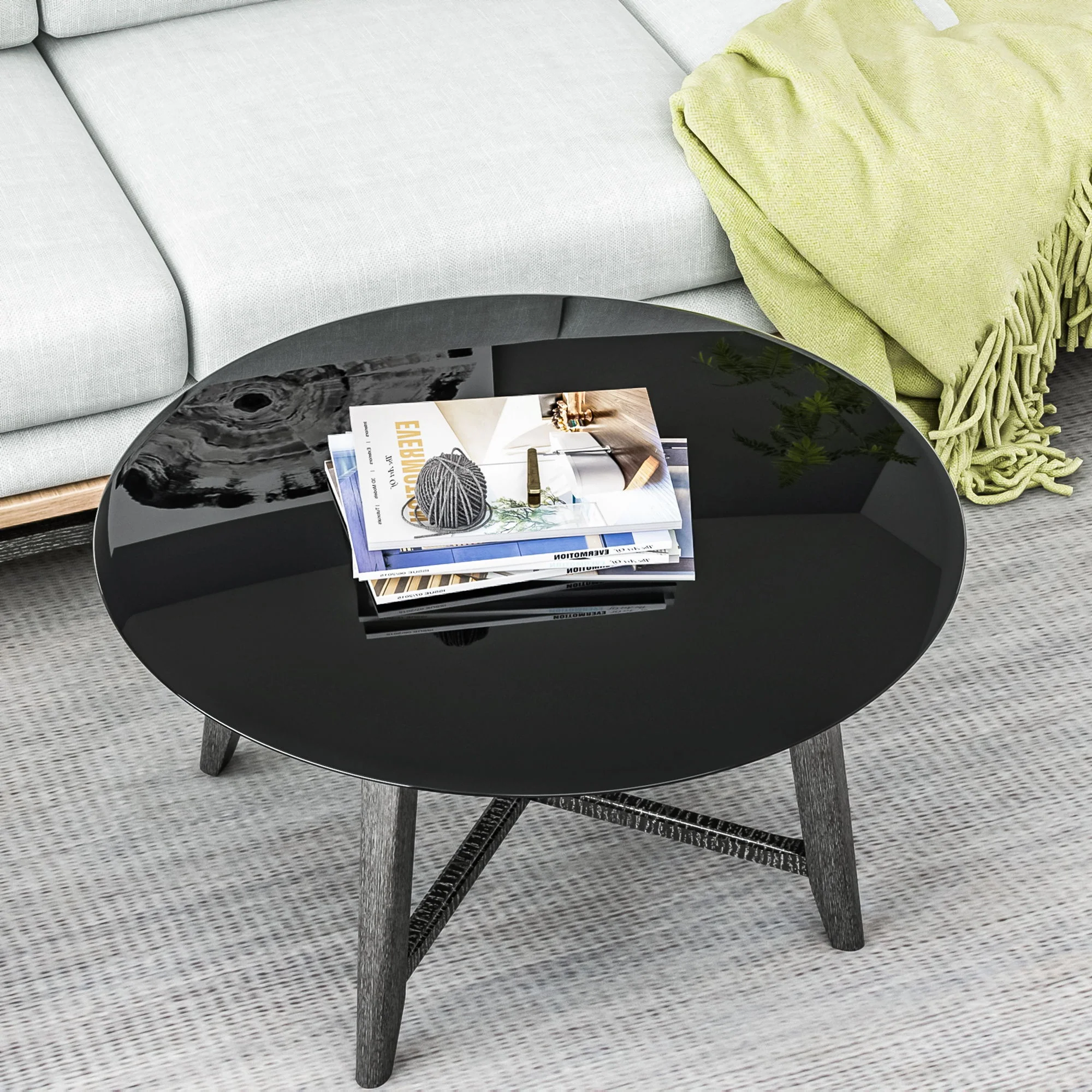 Round Tempered Glass Table Top Glass Thick Beveled Polished Edge - Image 4