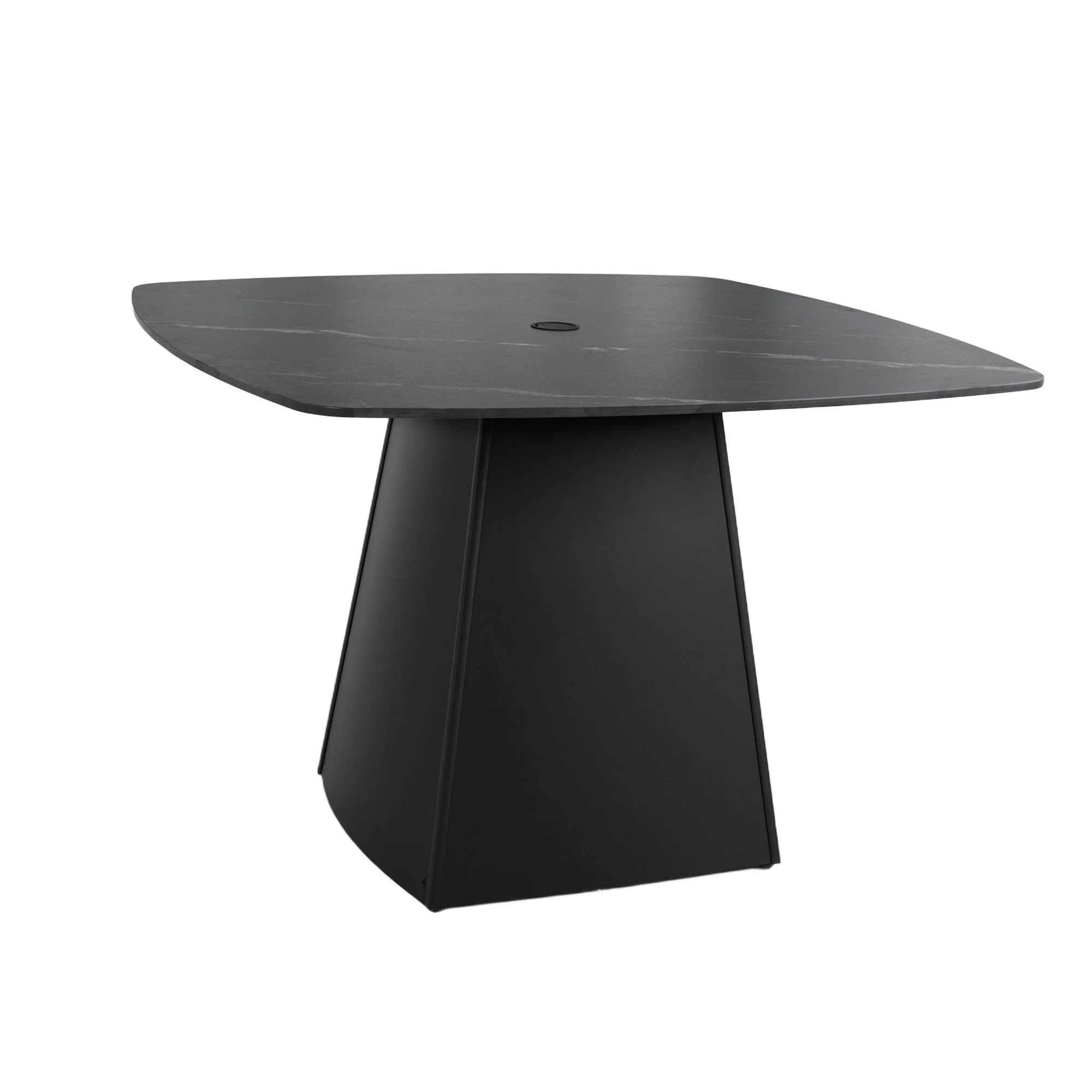 Rounded Square Outdoor Pedestal Dining Table - Image 2