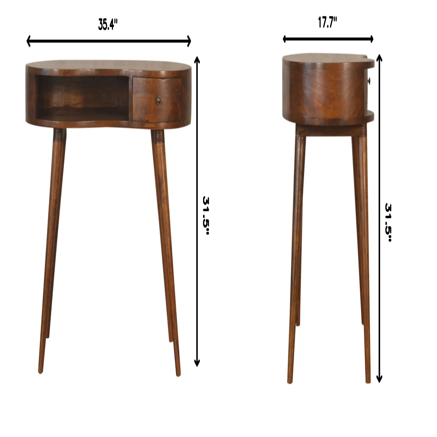 Rounded Writing Desk - Chestnut - Image 3