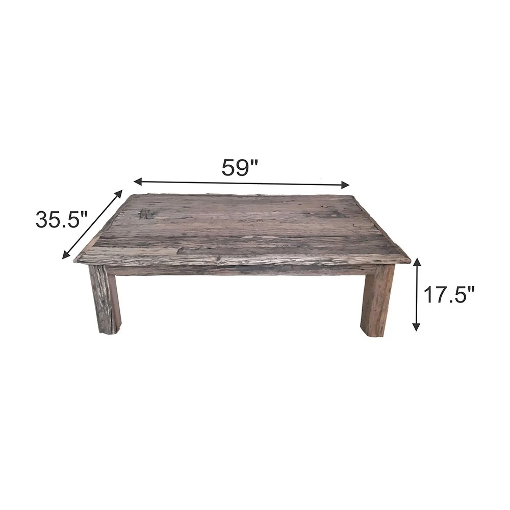 Rustic Coffee Table - Wood - Image 4
