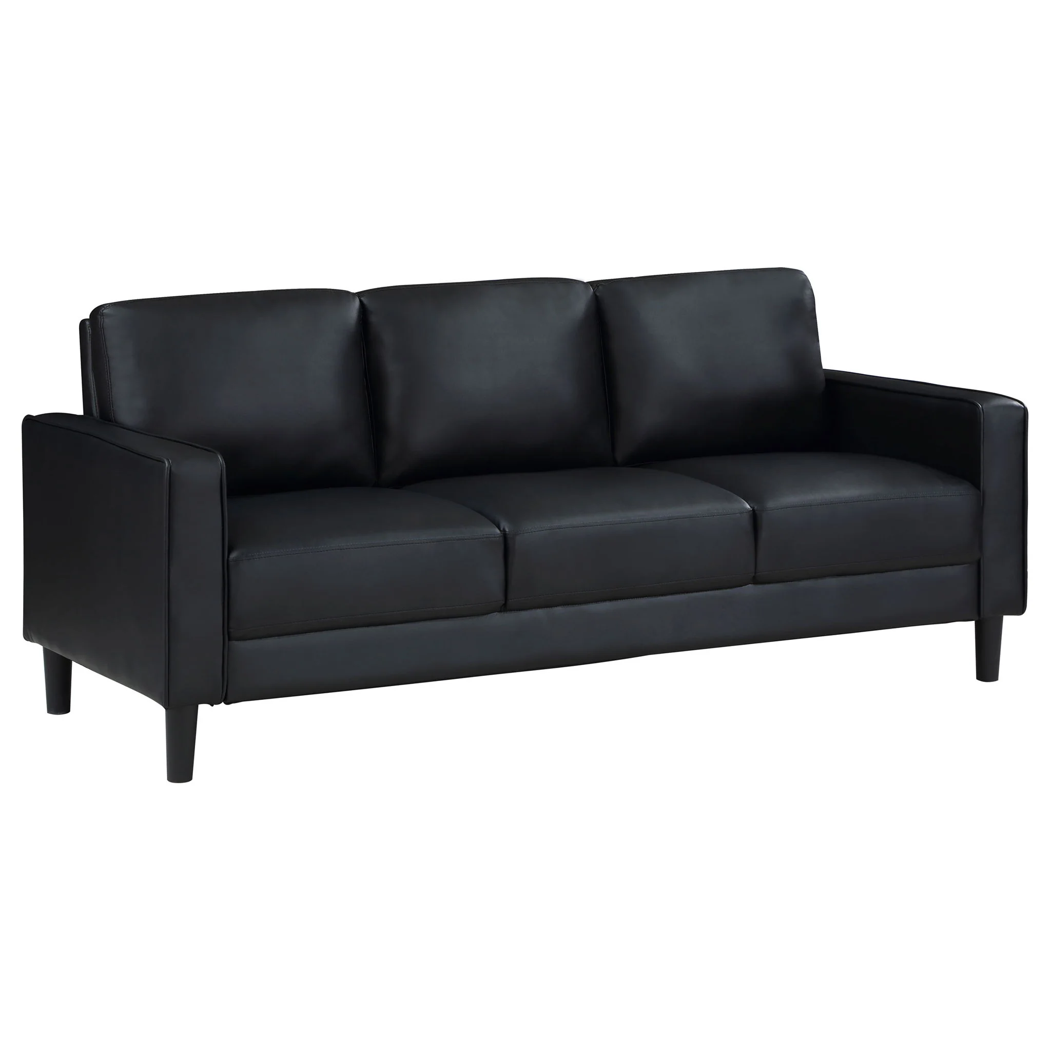 Ruth - 2 Piece Track Arm Sofa Set With Cushions - Black - Image 4
