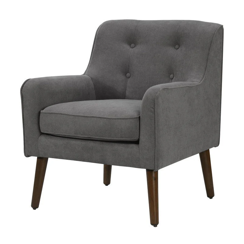 Ryder - Mid Century Modern Woven Fabric Tufted Armchair - Image 6